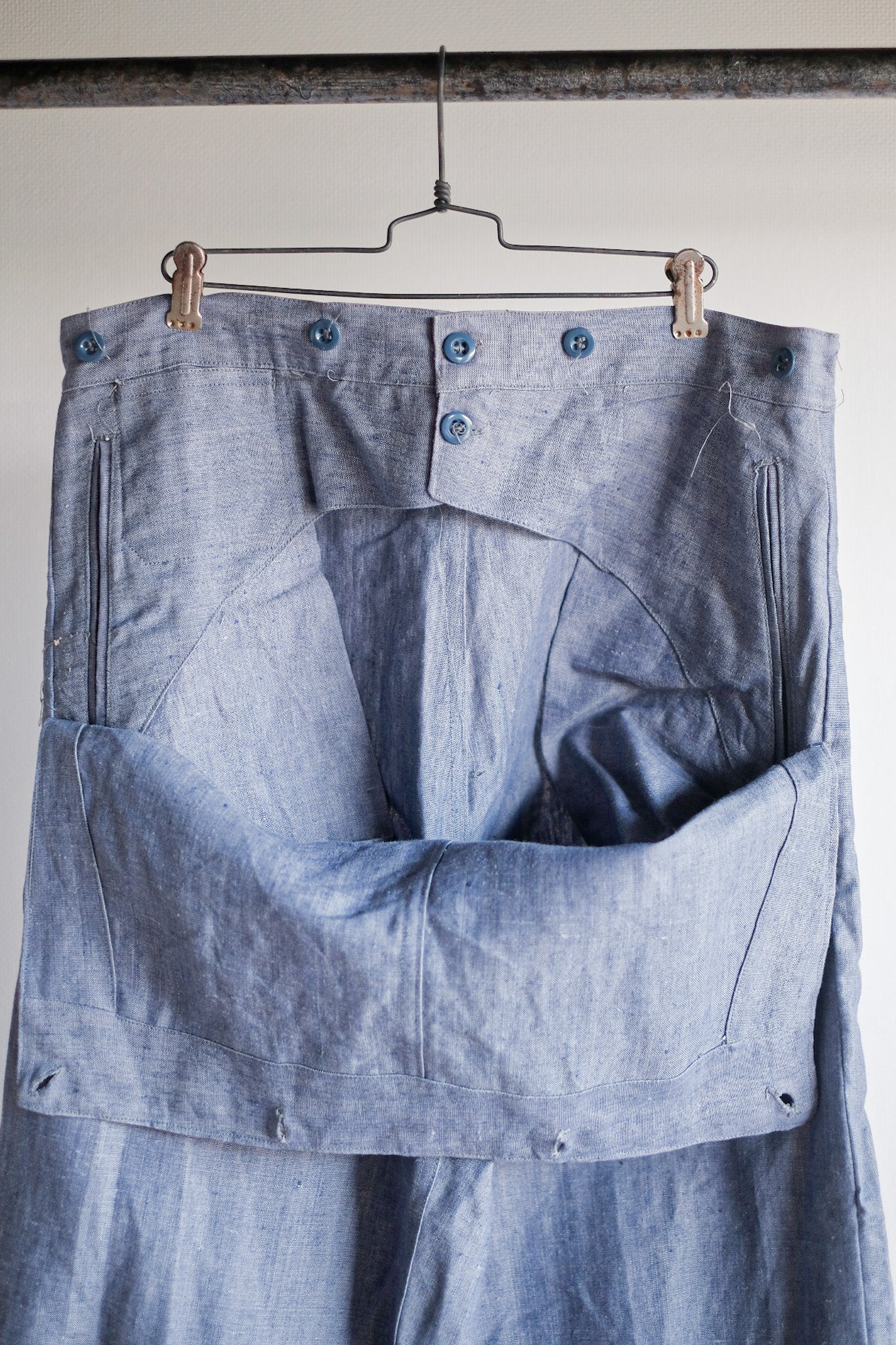 【~50's】French Navy Ramie Linen Sailor Pant "Dead Stock"