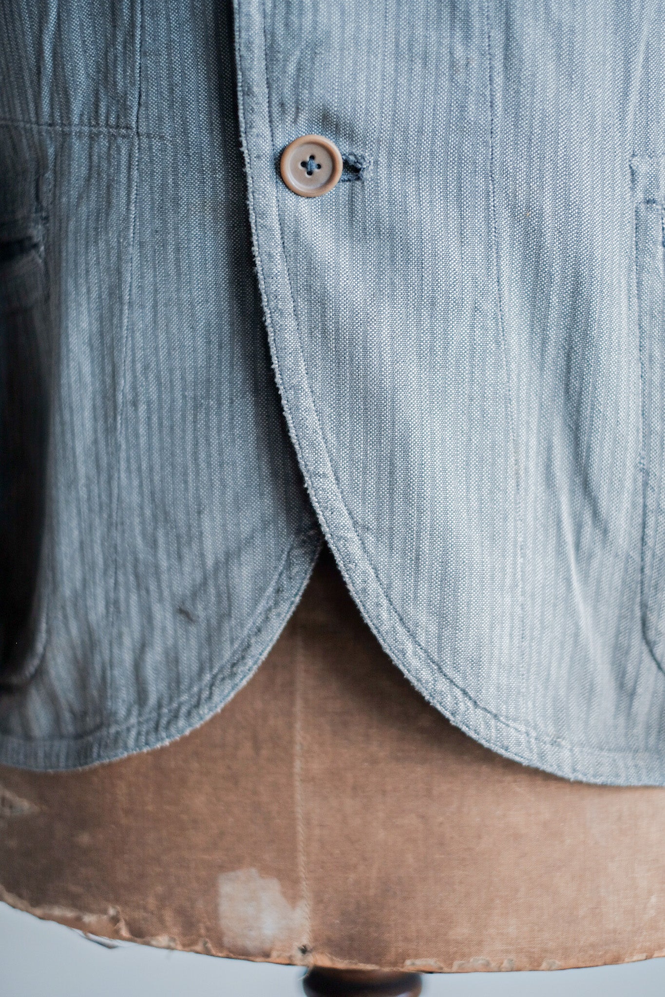 【~10's】French Antique Chambray Striped Sack Jacket