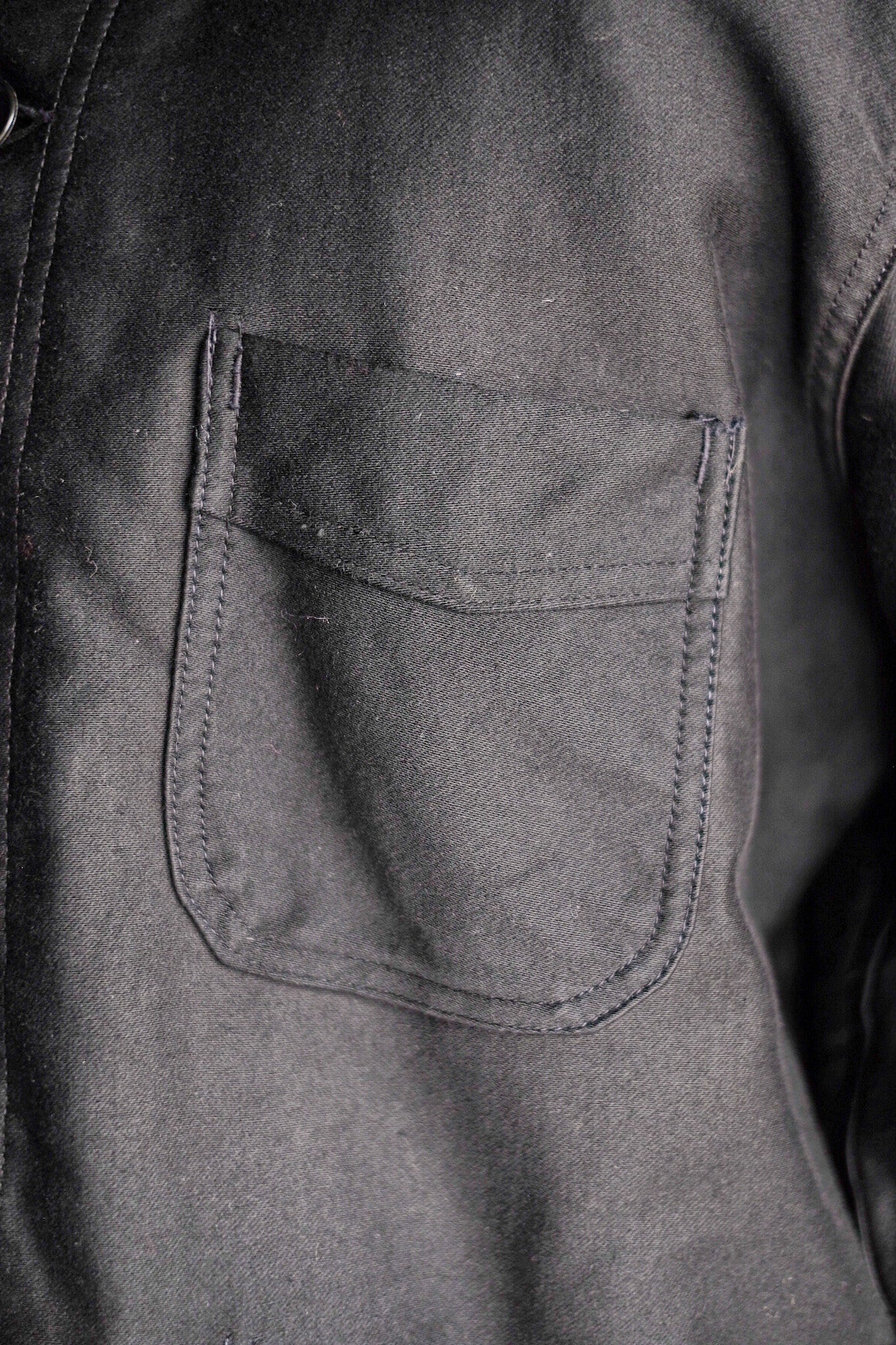【~50's】French Vintage Black Moleskin Work Jacket "Adolphe Lafont" "Dead Stock"