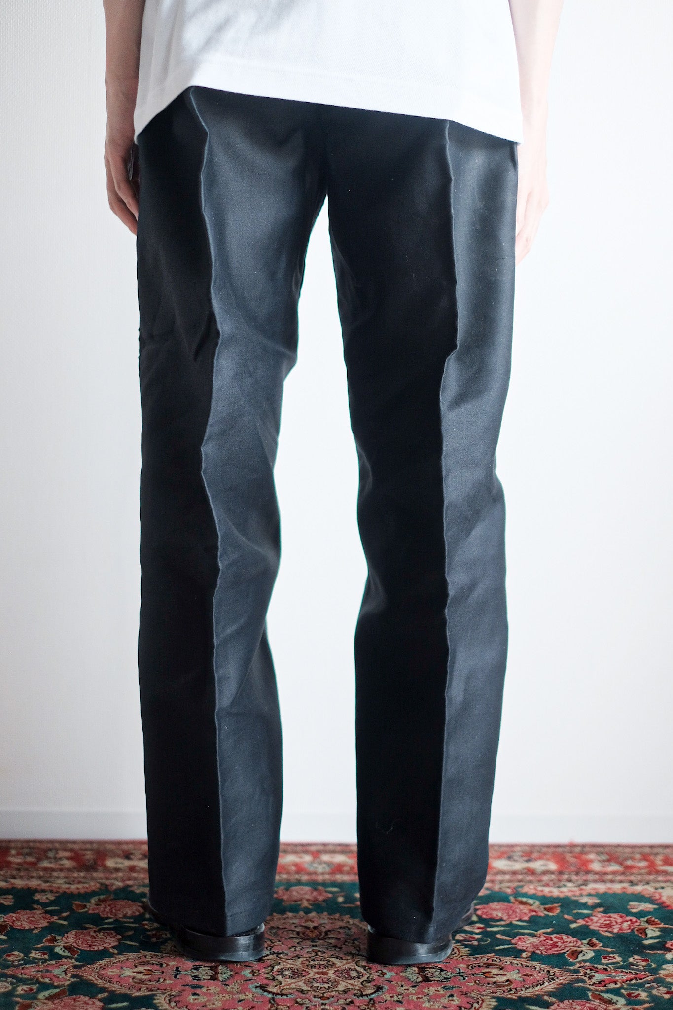 【~40's】French Vintage Black Moleskin Work Pants "Adolphe Lafont" "Dead Stock"