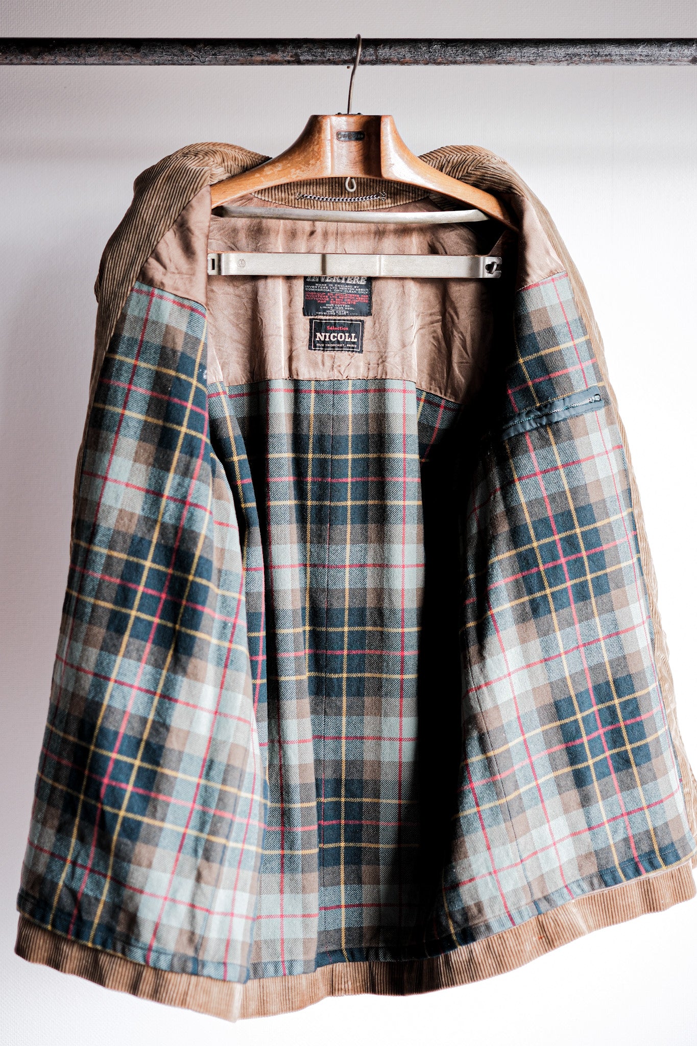 【~80's】Old INVERTERE Brown Corduroy Jacket With Chin Strap