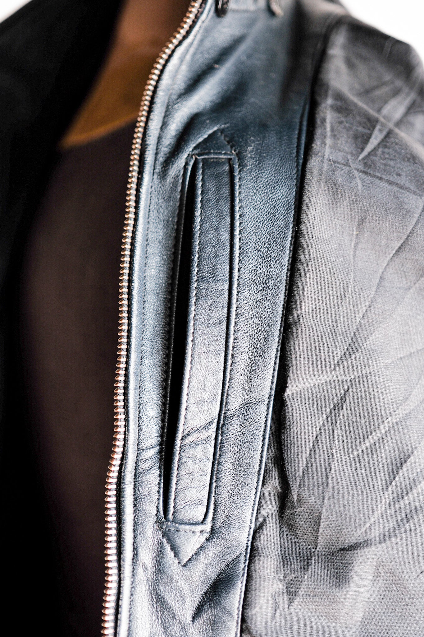 【~70's】French Air Force Pilot Leather Jacket Size.50