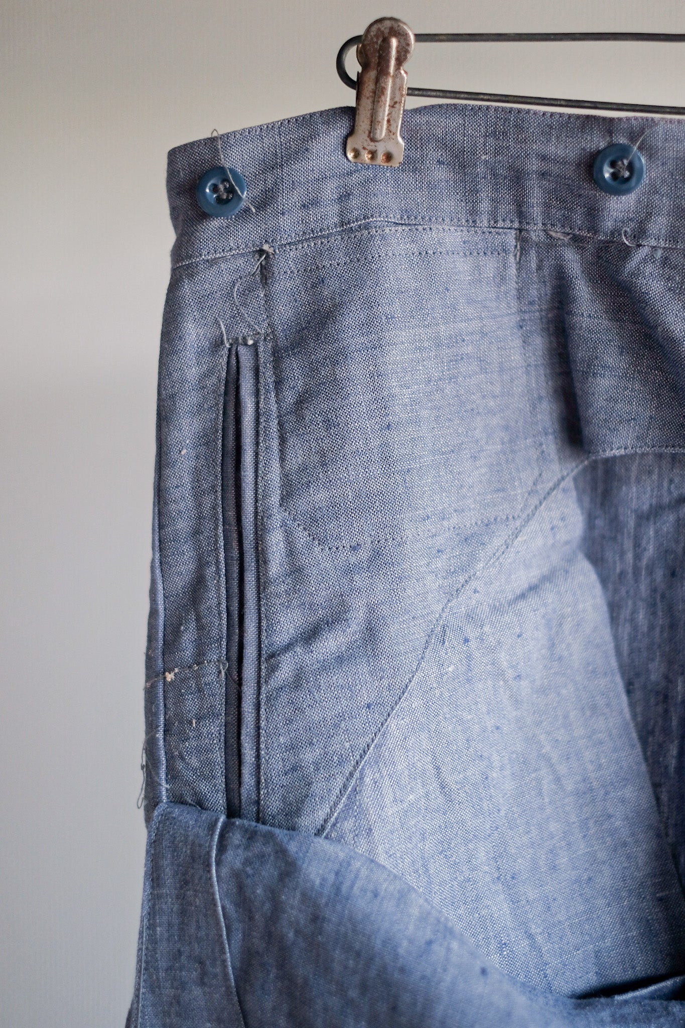 【~50's】French Navy Ramie Linen Sailor Pant "Dead Stock"