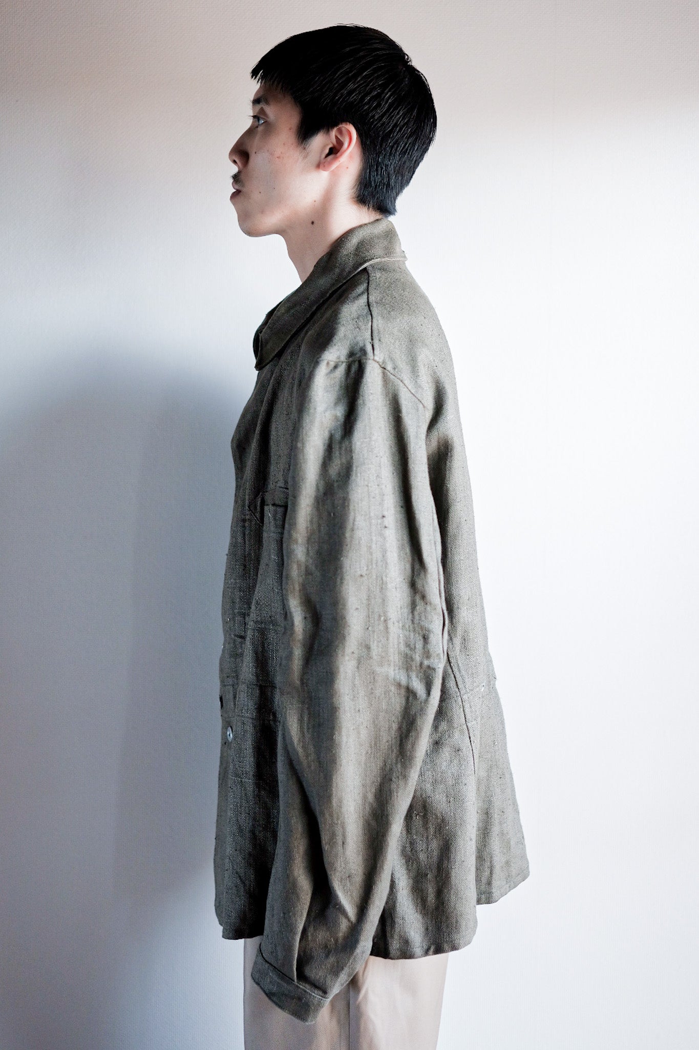 【~30's】German Air Force Green Linen HBT Jacket "Luftwaffe" "Dead Stock"