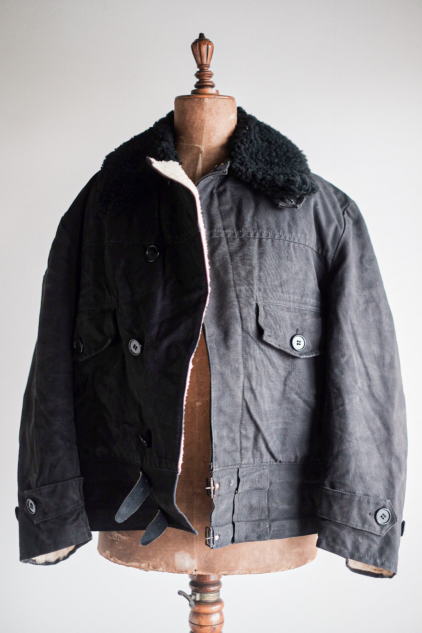【~50’s】Swedish Army Motorcycle Jacket “Black Color”