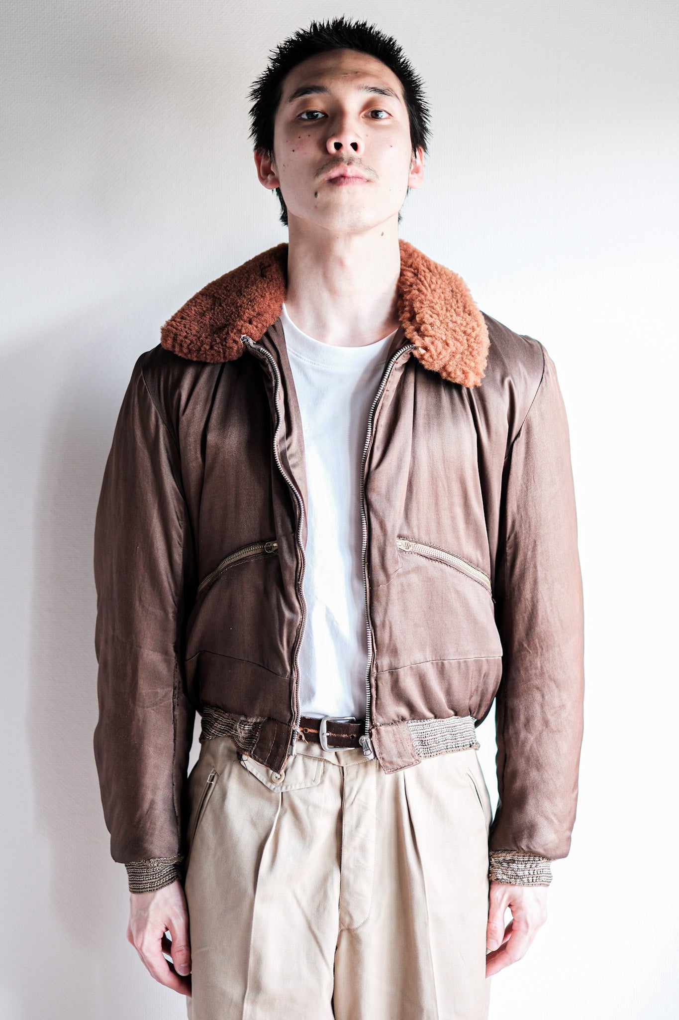 【~40’s】WW2 Royal Air Force Sidcot Suit Liner Jacket Size.3