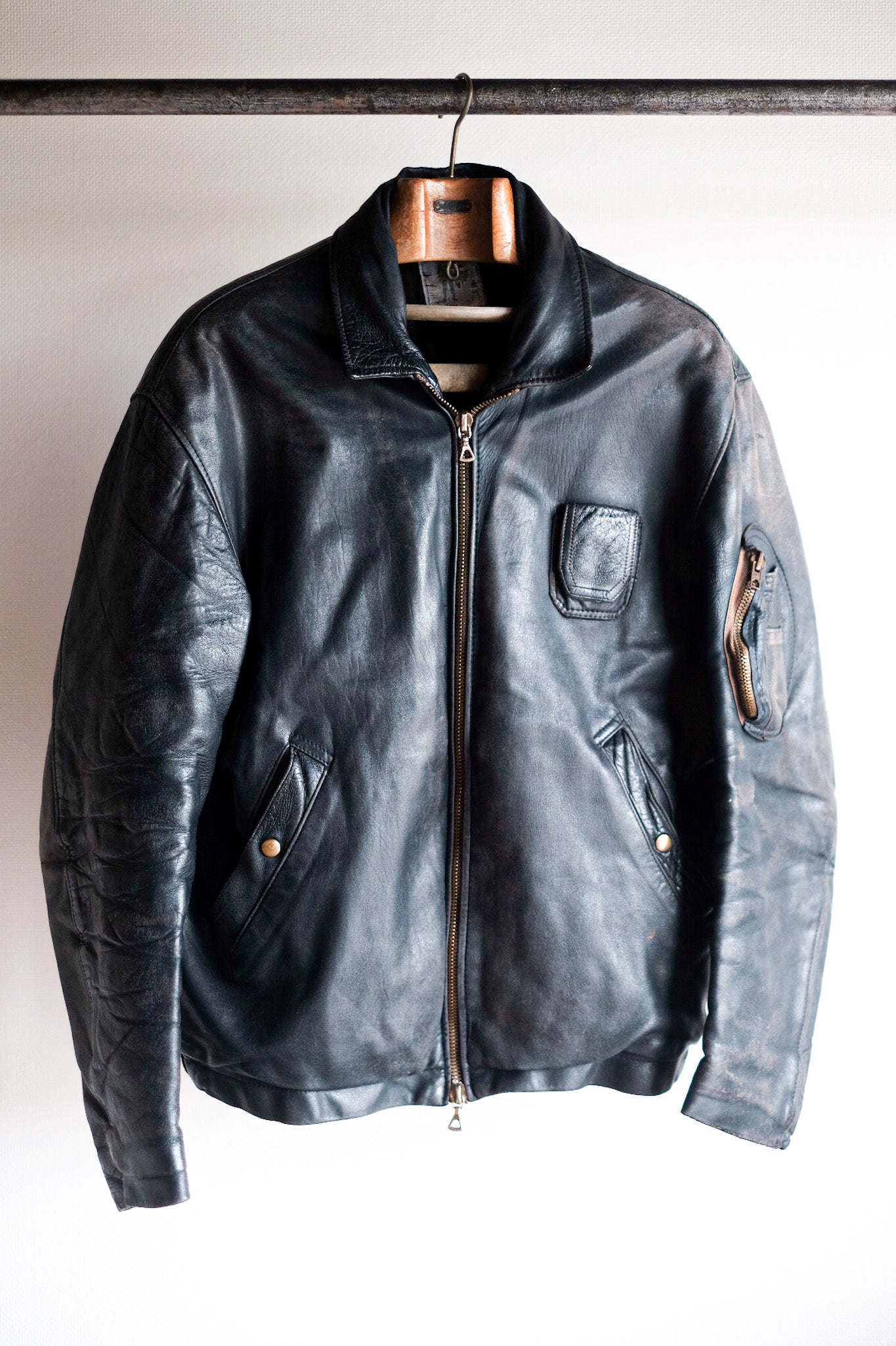 【~80's】French Air Force Pilot Leather Jacket