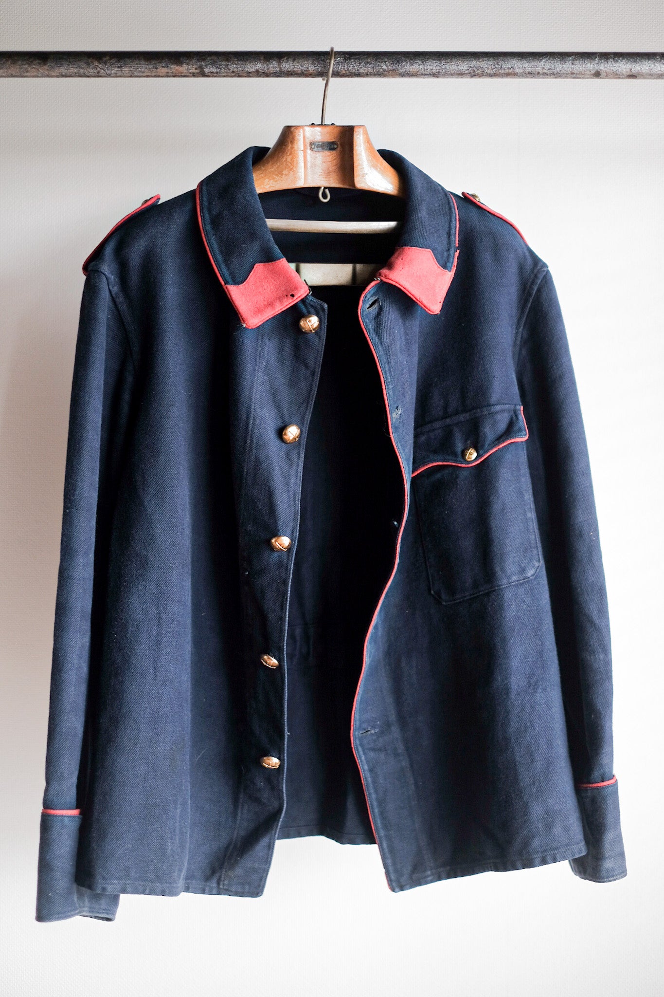【~30's】French Vintage Indigo Cotton Twill Firefighter Jacket