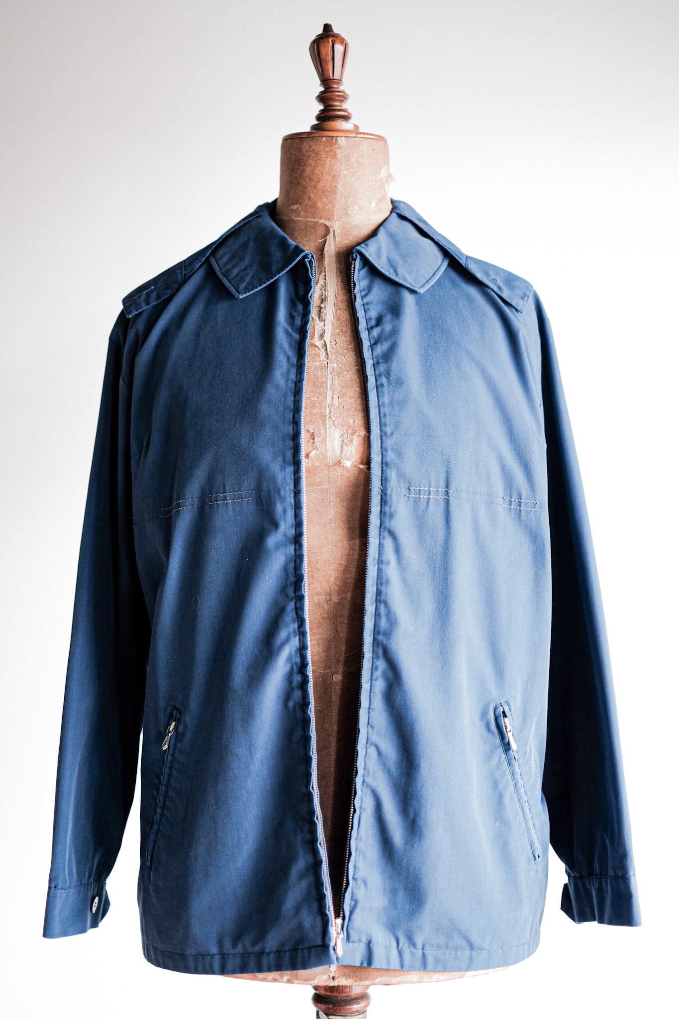 【~50's】German Vintage Blue Cotton × Polyester Hooded Jacket