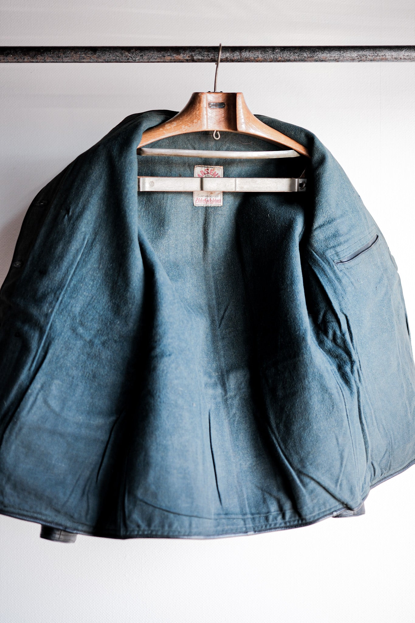 【~40's】Swedish Vintage Double Breasted Leather Jacket