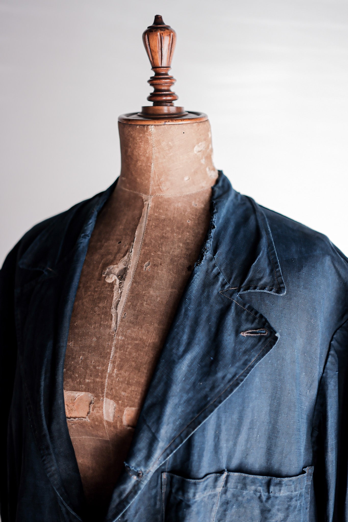 【Early 20th C】French Antique Indigo Linen Maquignon Coat