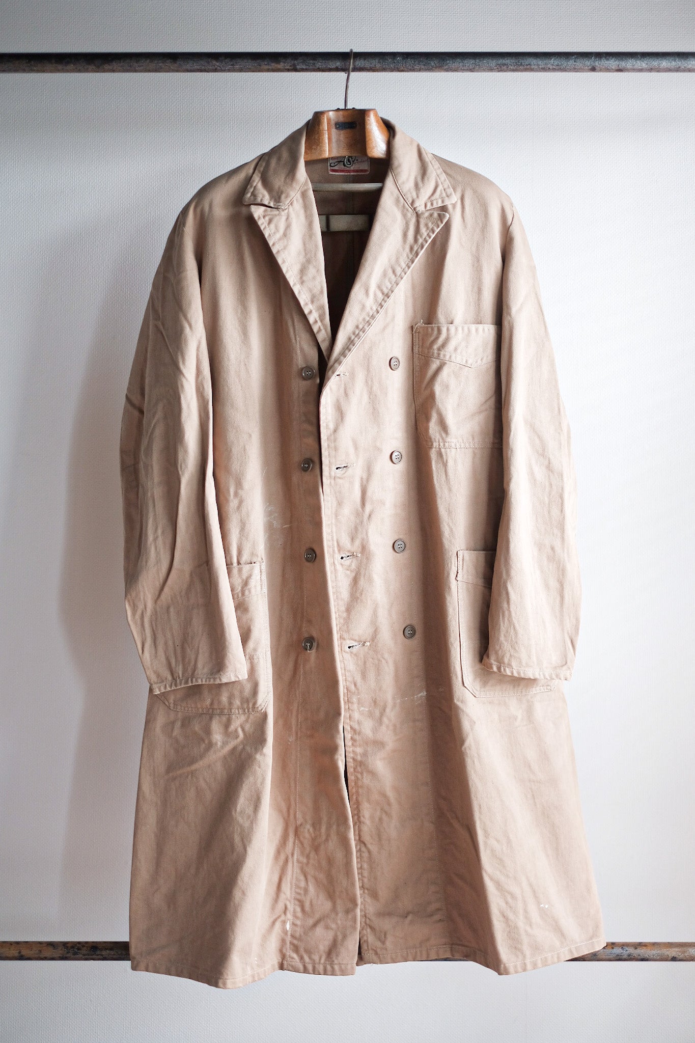 【~50's】Dutch Vintage Double Breasted Cotton Work Coat