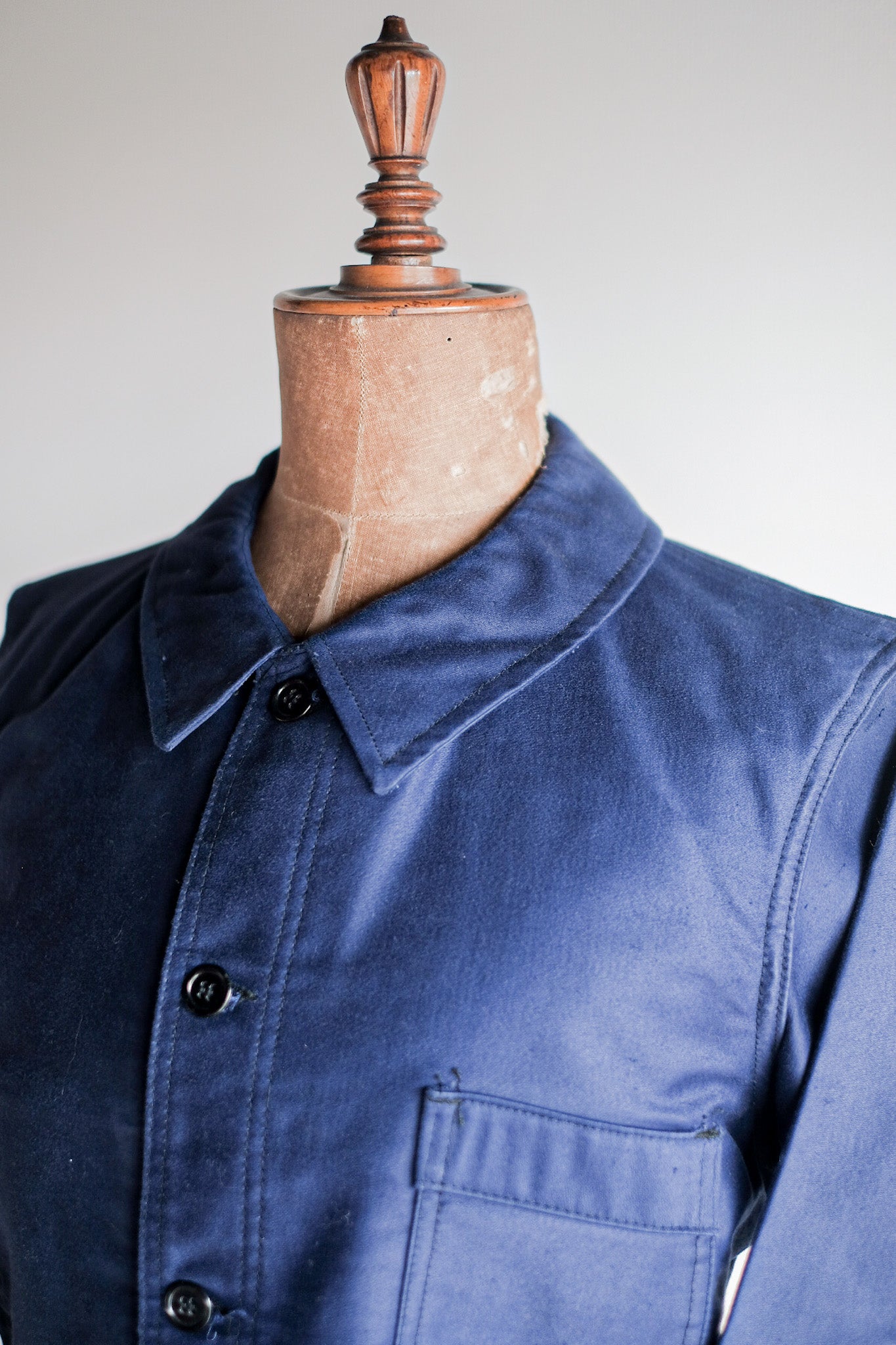 【~40's】French Vintage Blue Moleskin Work Jacket "Dead Stock"