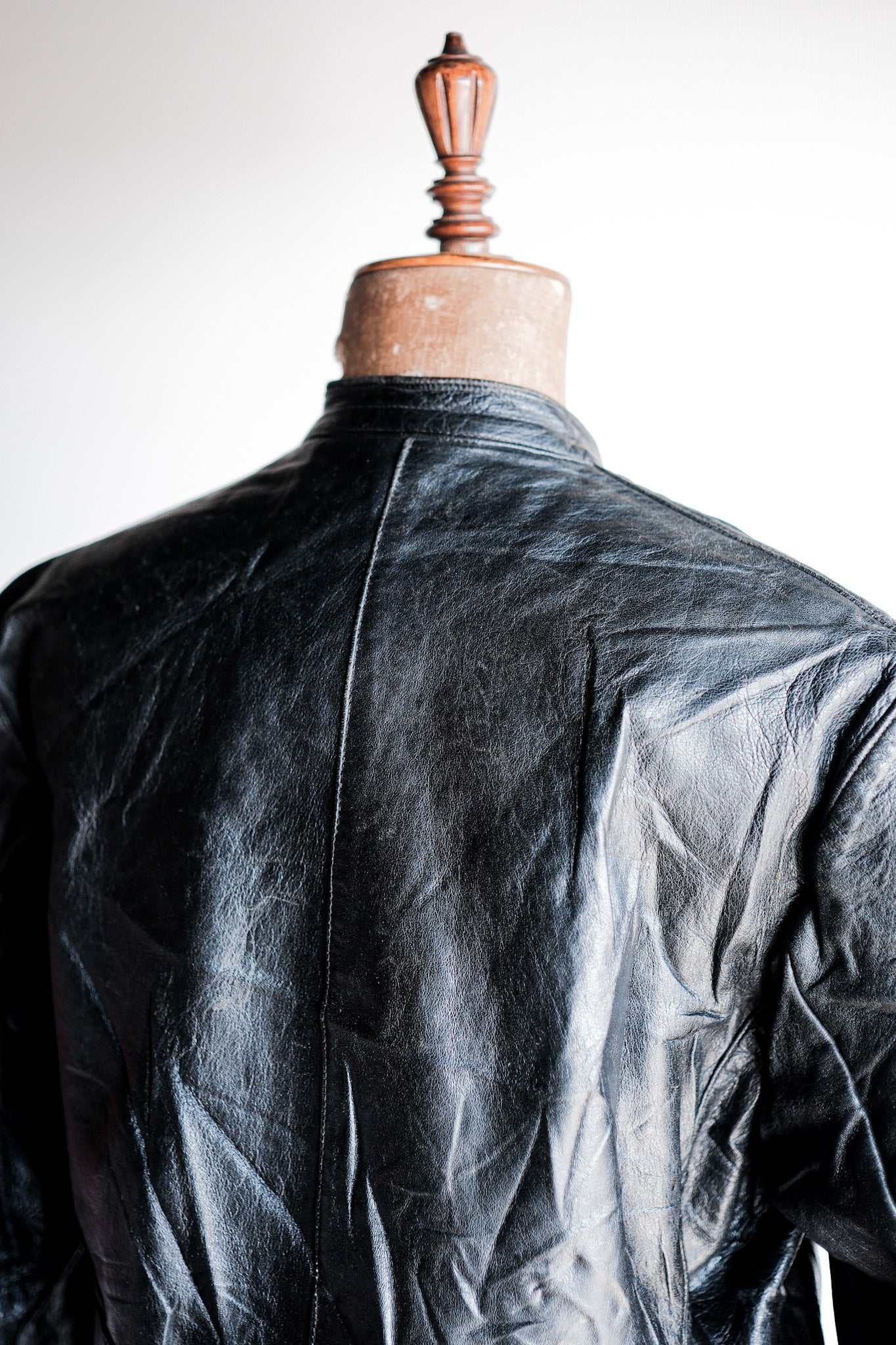 【~40's】Swedish Vintage Double Breasted Leather Jacket
