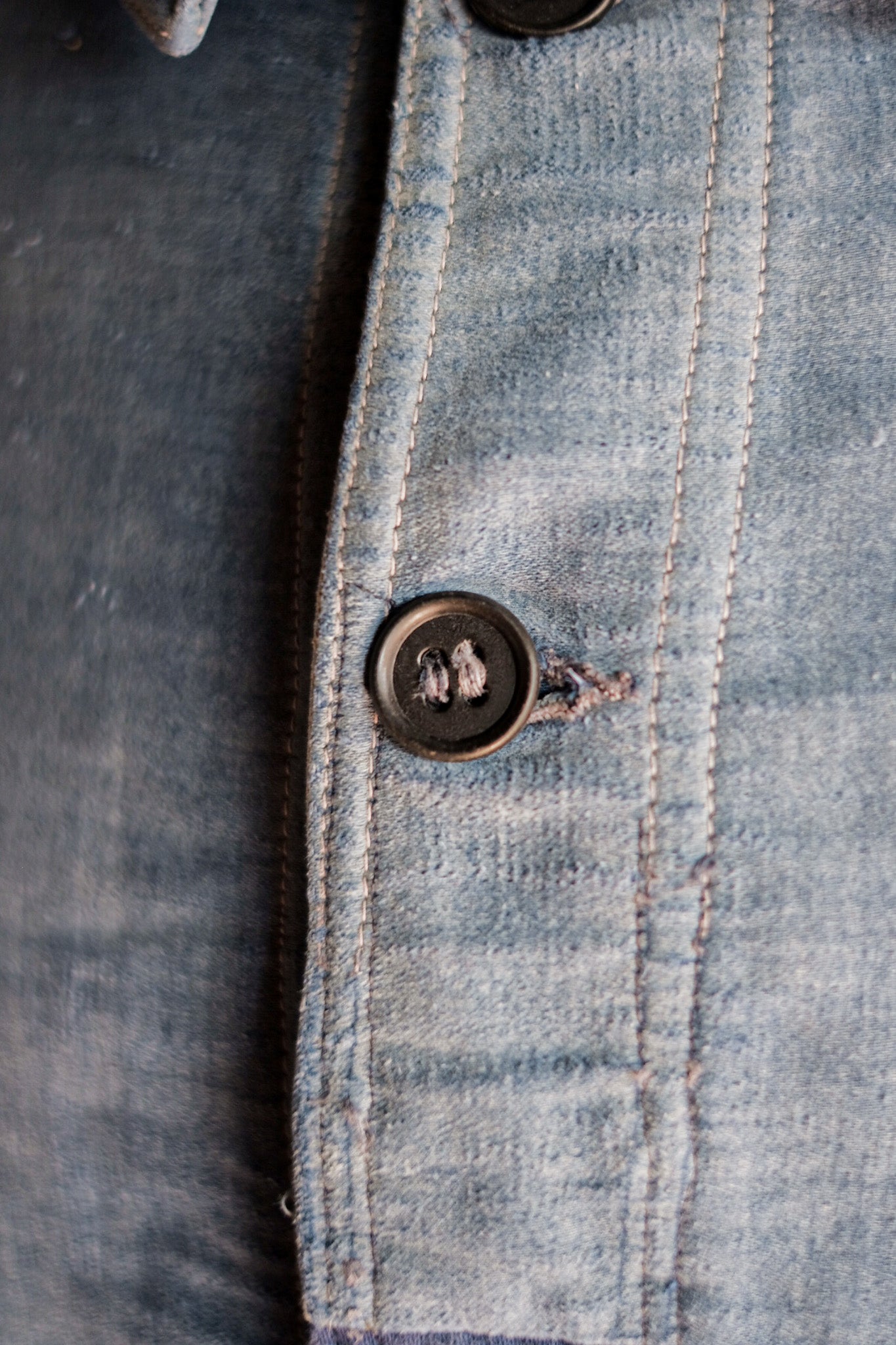 【~40's】French Vintage Blue Moleskin Work Jacket "Le Mont St. Michel"