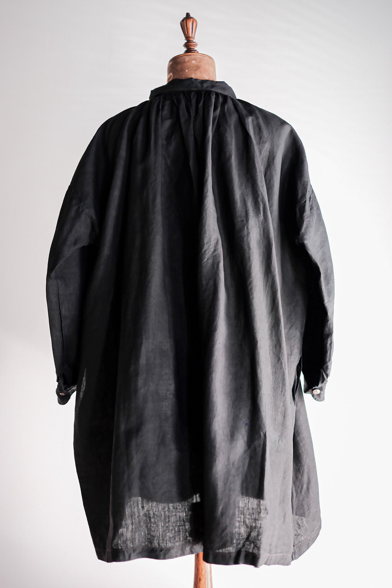 【Early 20th C】French Antique Indigo Linen Smock "Biaude"