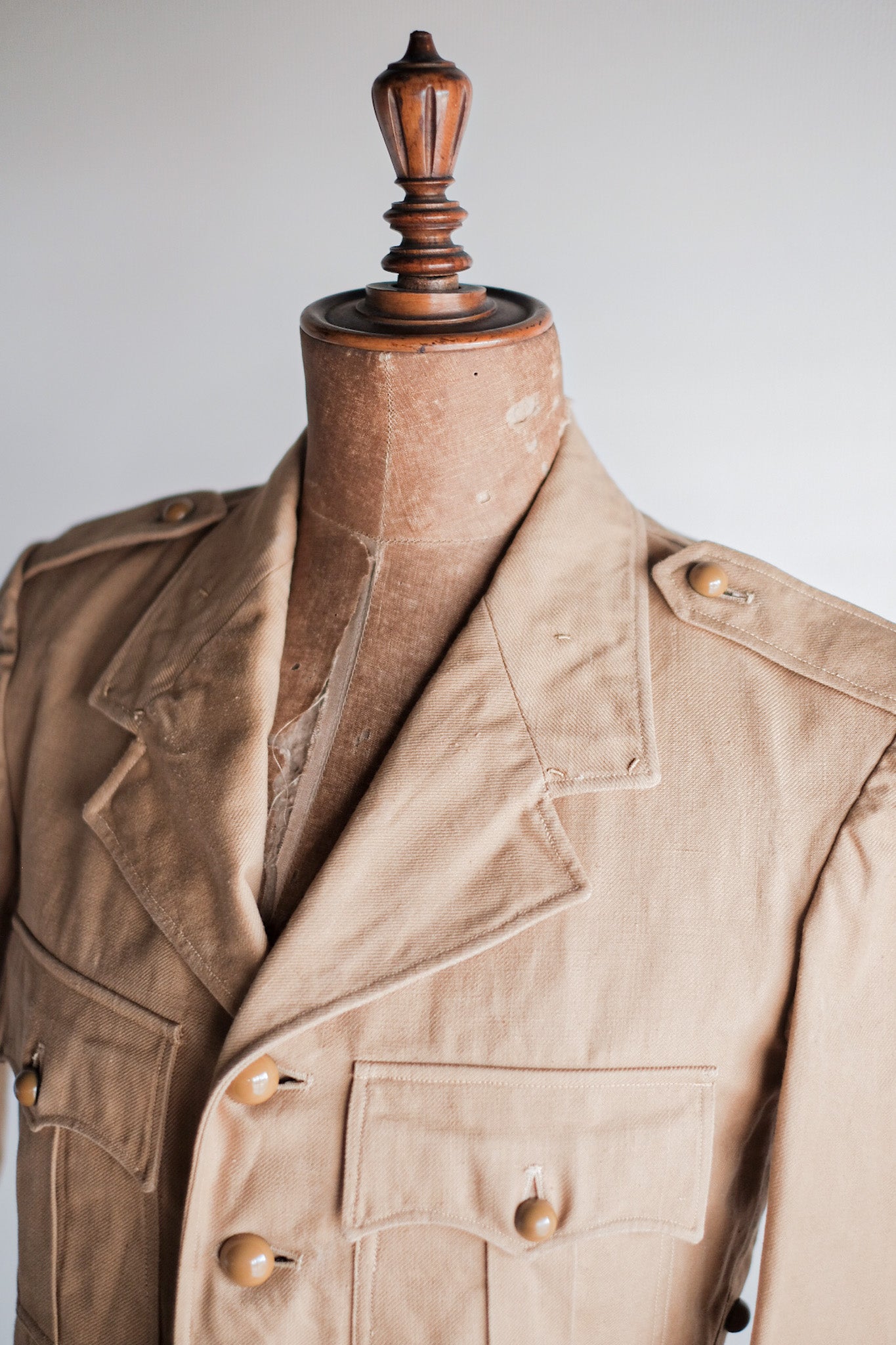 【~50's】French Vintage Cotton Linen Chino Jacket "Garally Lafayette" "Dead Stock"