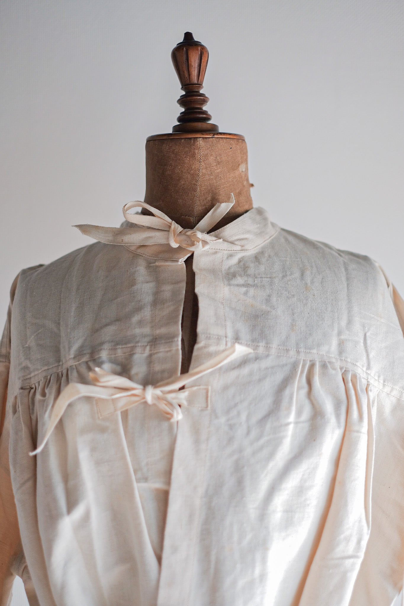 【~50's】French Army Surgeon Linen Coat Hospital Military "Dead Stock"