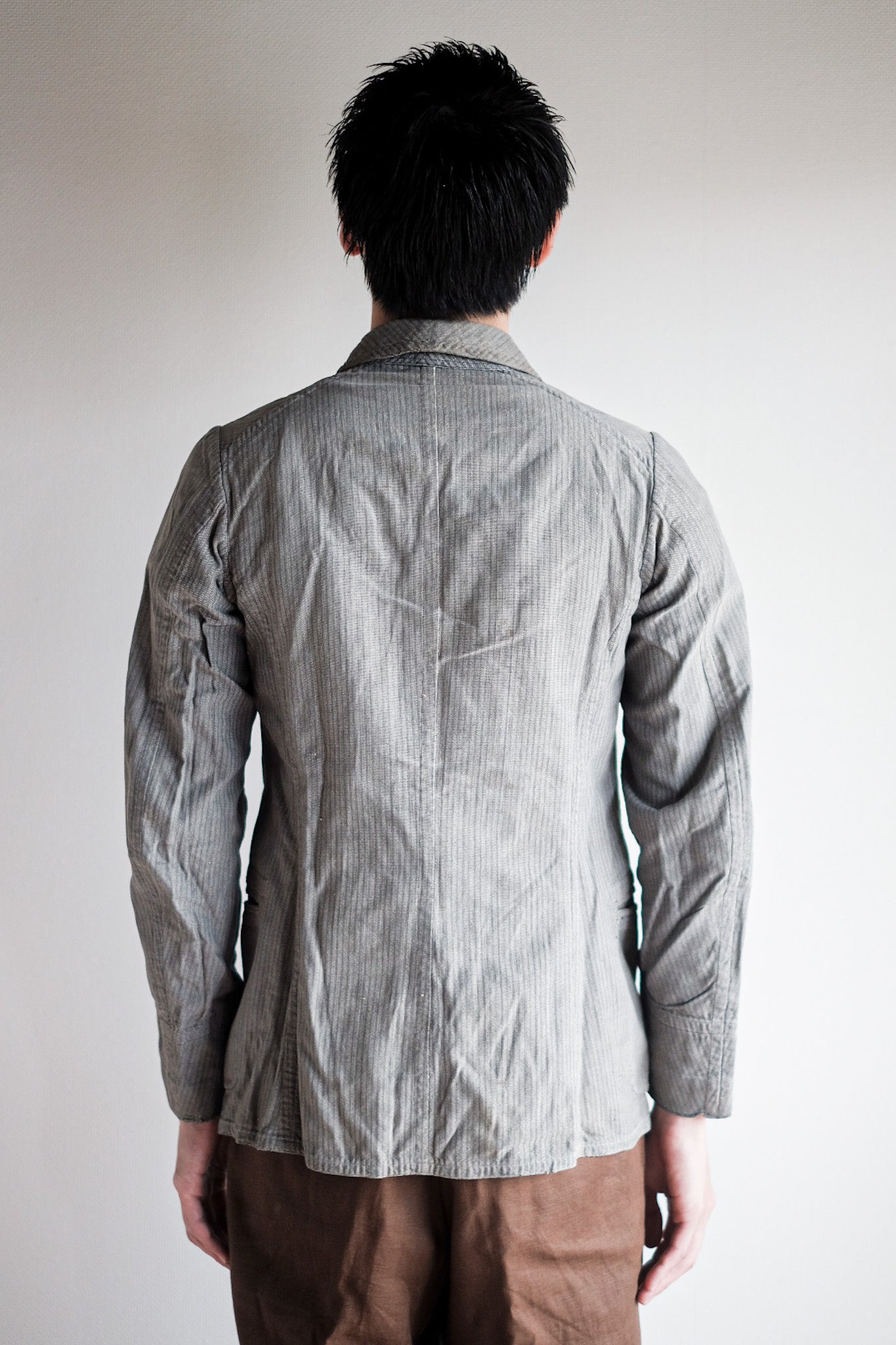 【~10's】French Antique Chambray Striped Sack Jacket