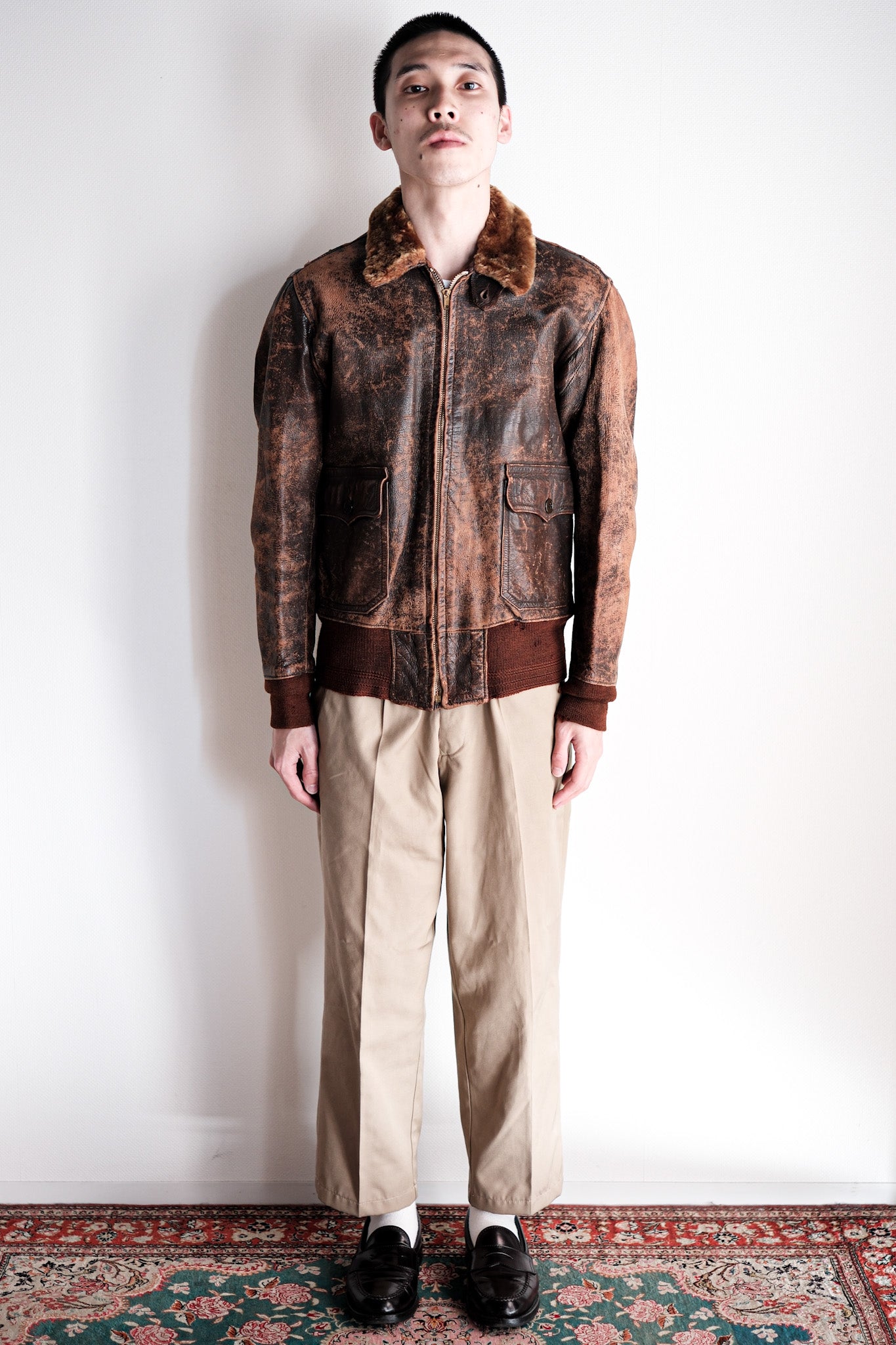 【~40's】U.S.NAVY M-422A Leather Flight Jacket