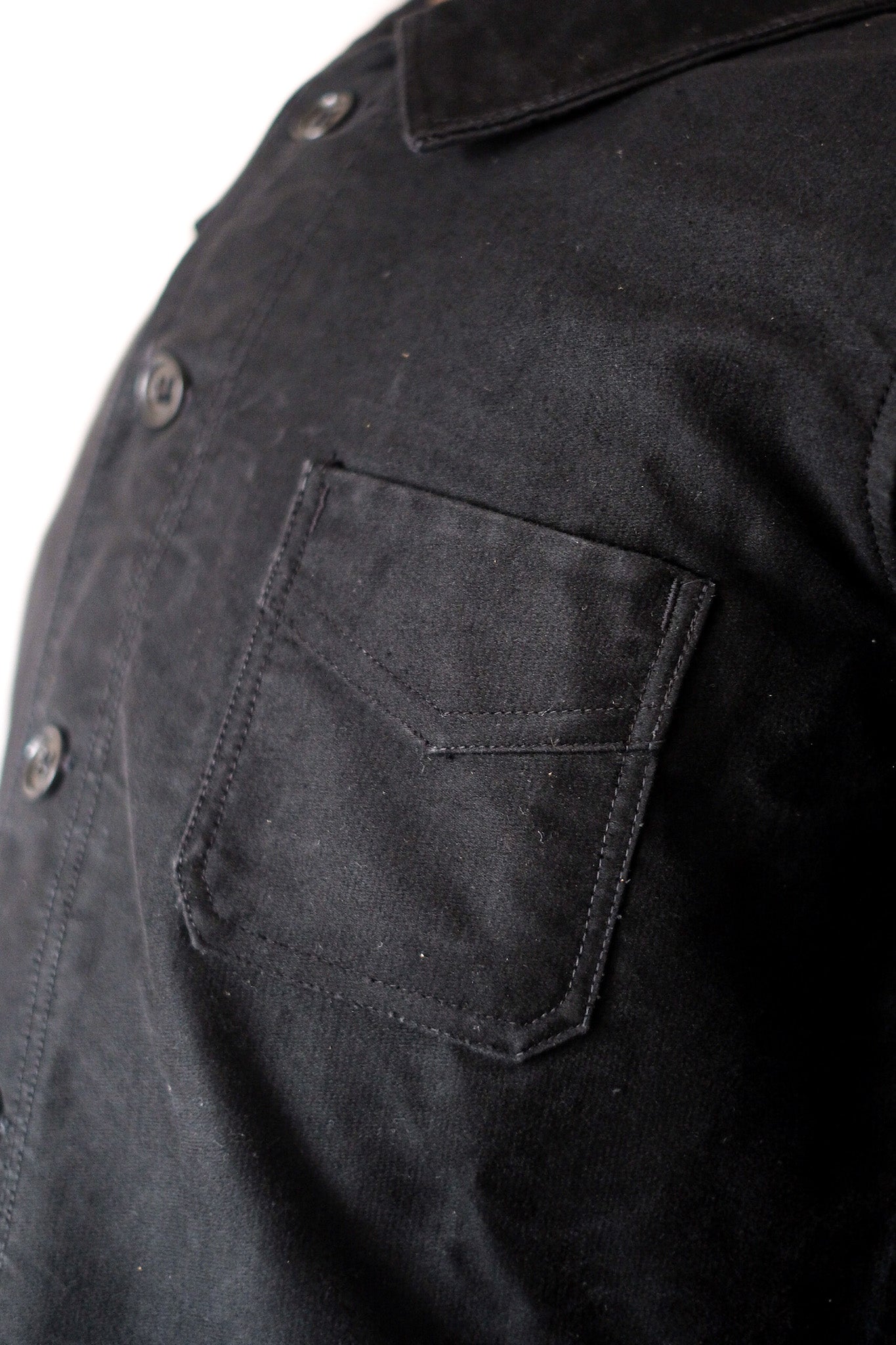 【~40's】French Vintage "Le Mont St. Michel" Black Moleskin Work Jacket