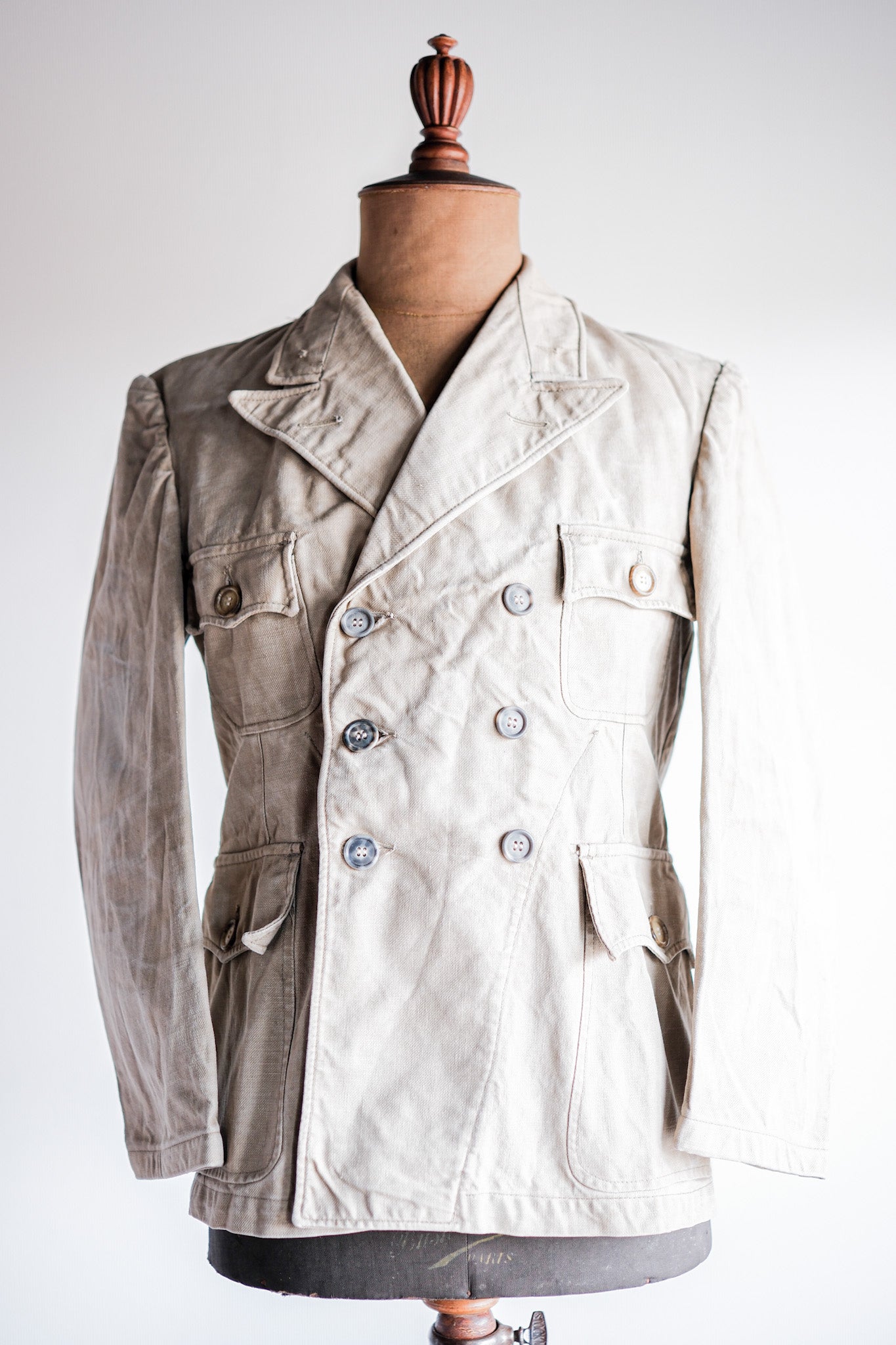 【~40's】French Vintage Double Breasted Work Jacket