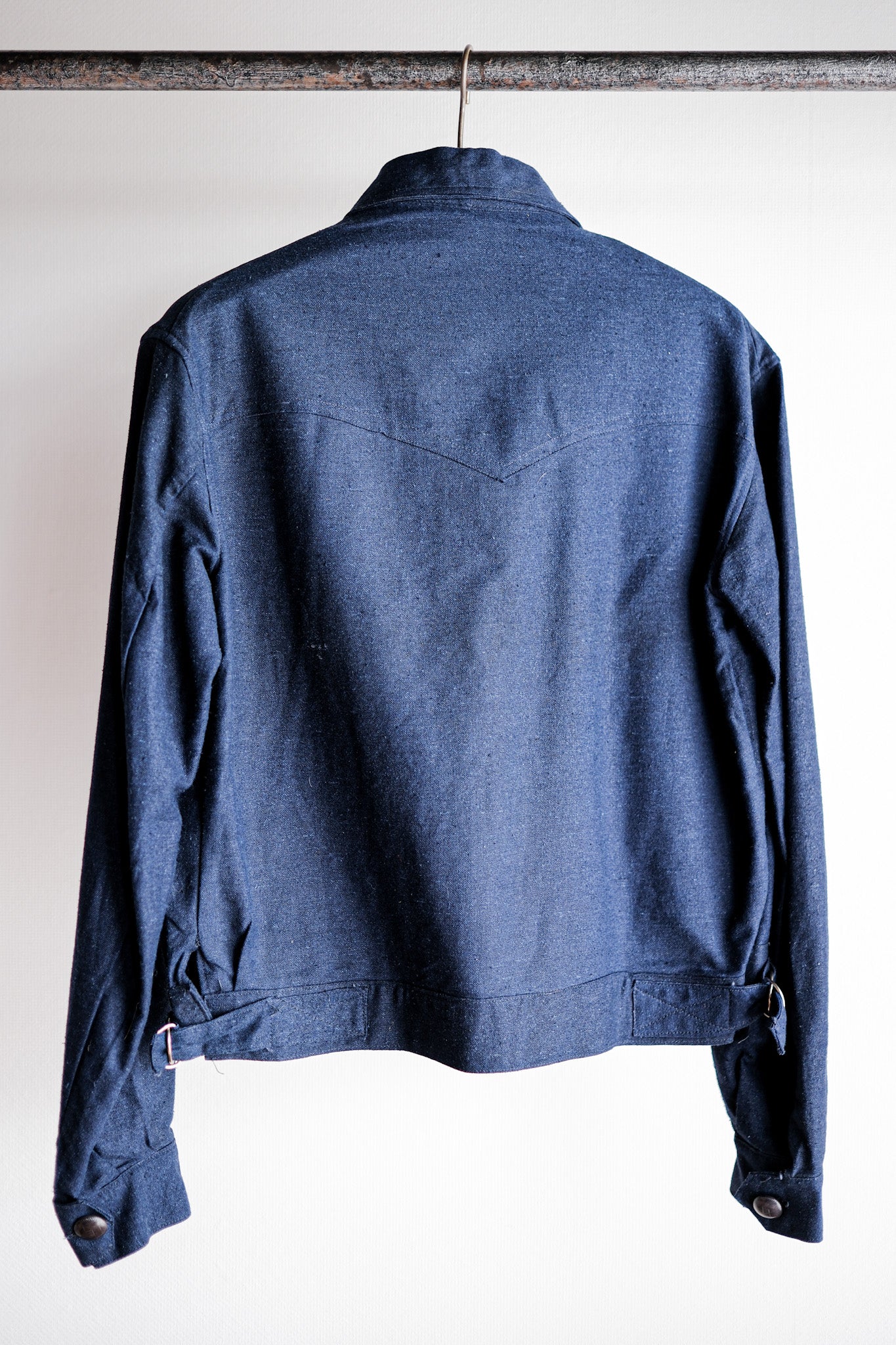 【~40’s】French Vintage Indigo Hemp Linen Cyclist Jacket