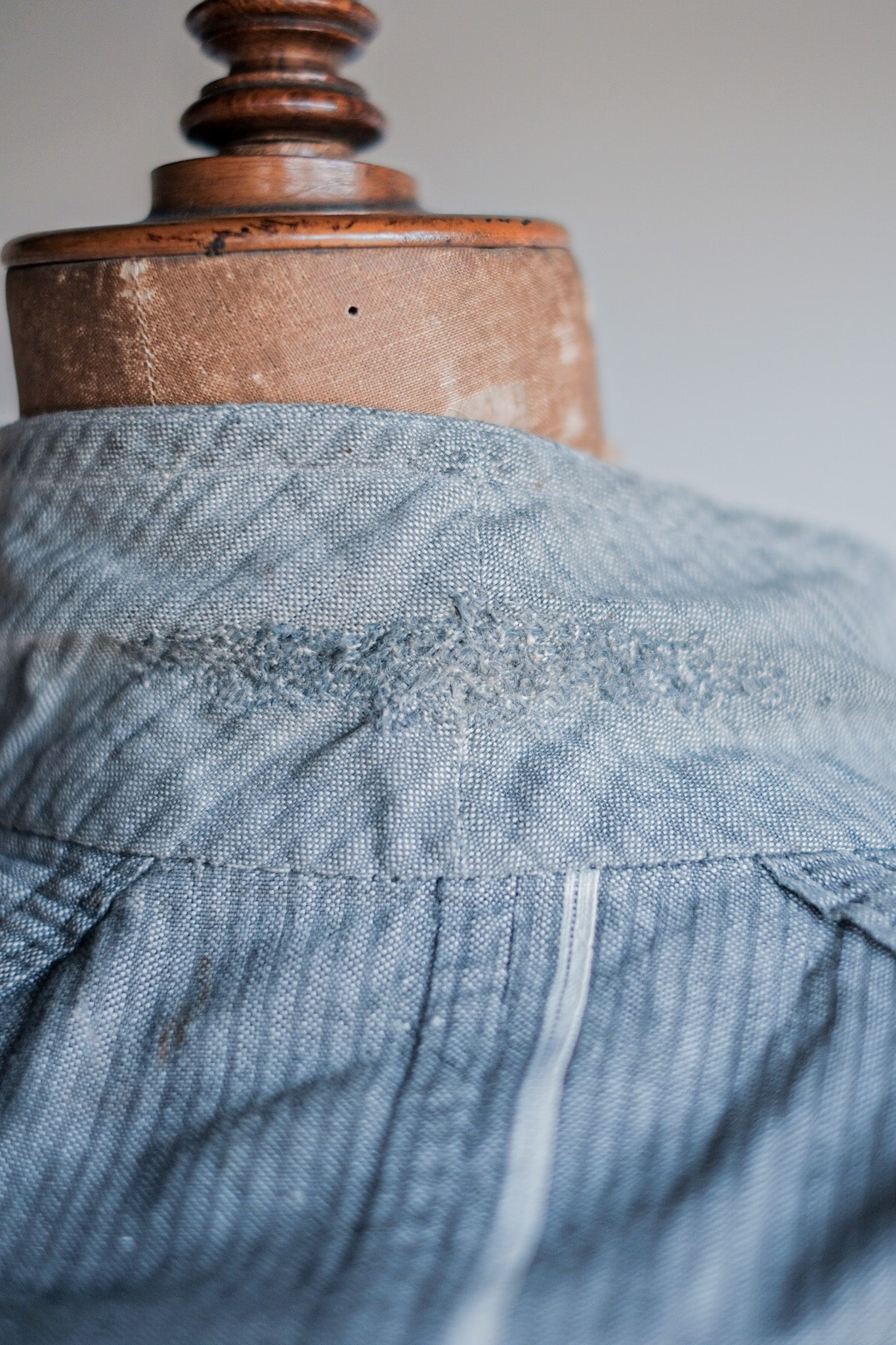 【~10's】French Antique Chambray Striped Sack Jacket