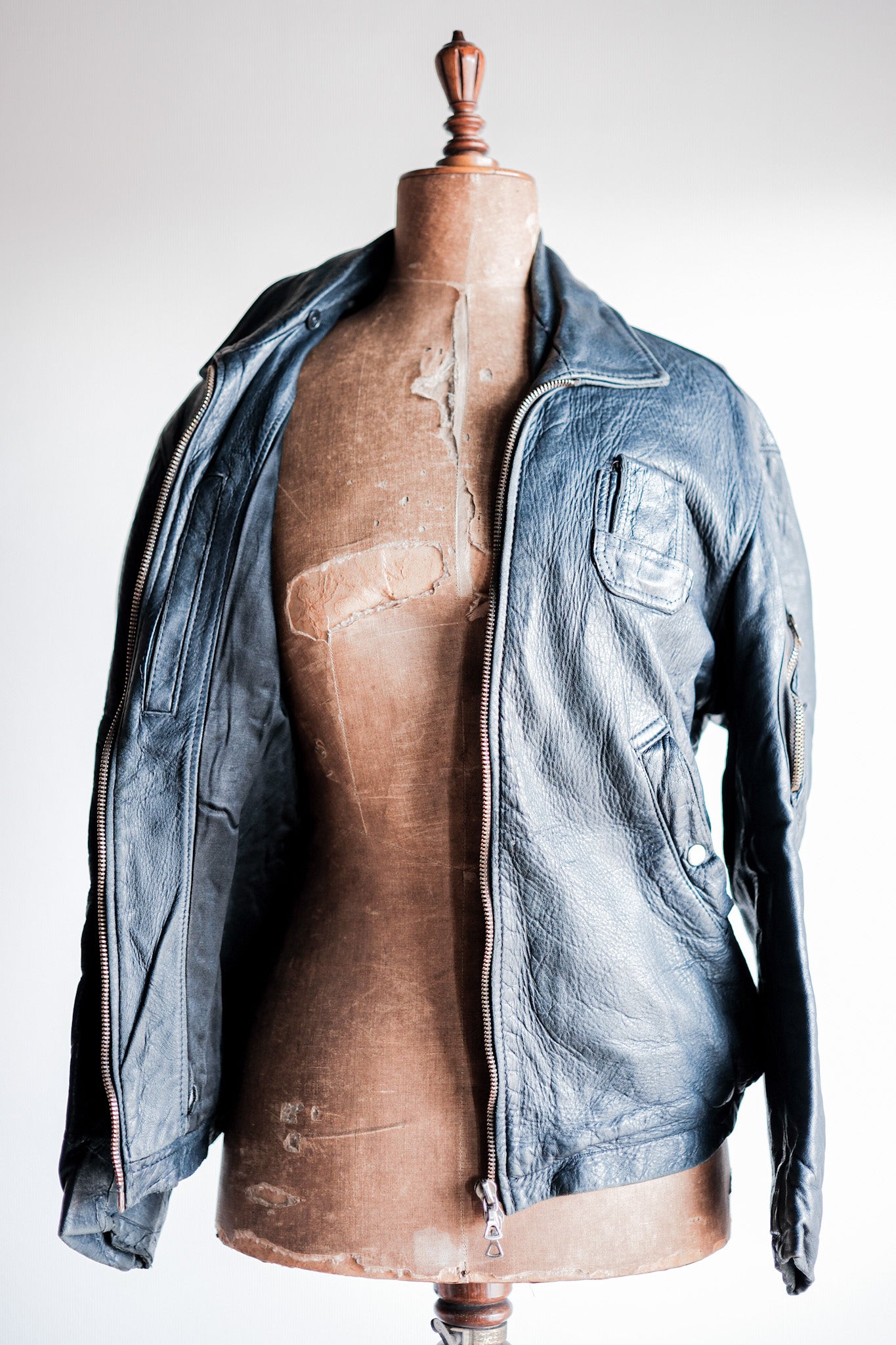 【~70's】French Air Force Pilot Leather Jacket