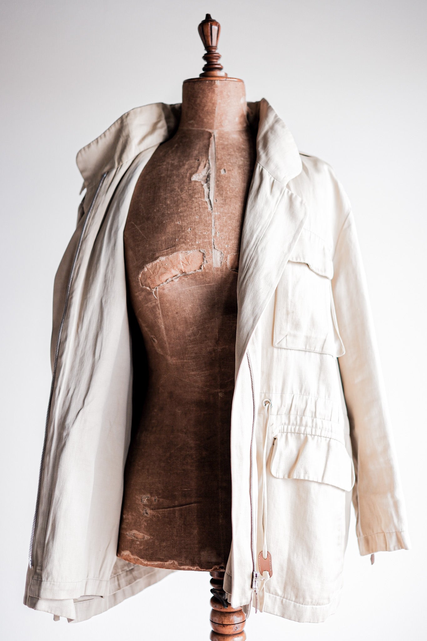 【~00's】Old Hermès Paris Linen Jacket by Martin Margiela Size.42