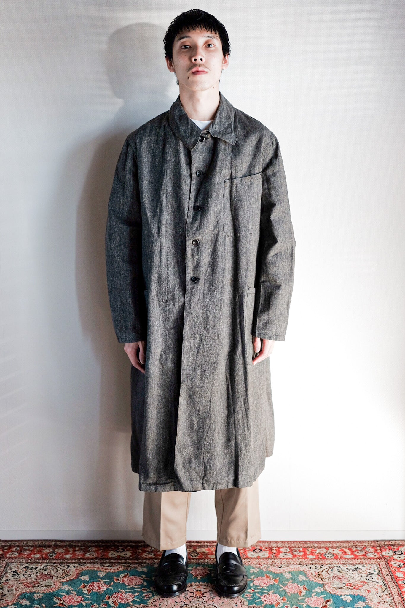 【~40's】French Vintage Black Chambray Atelier Coat “Dead Stock”
