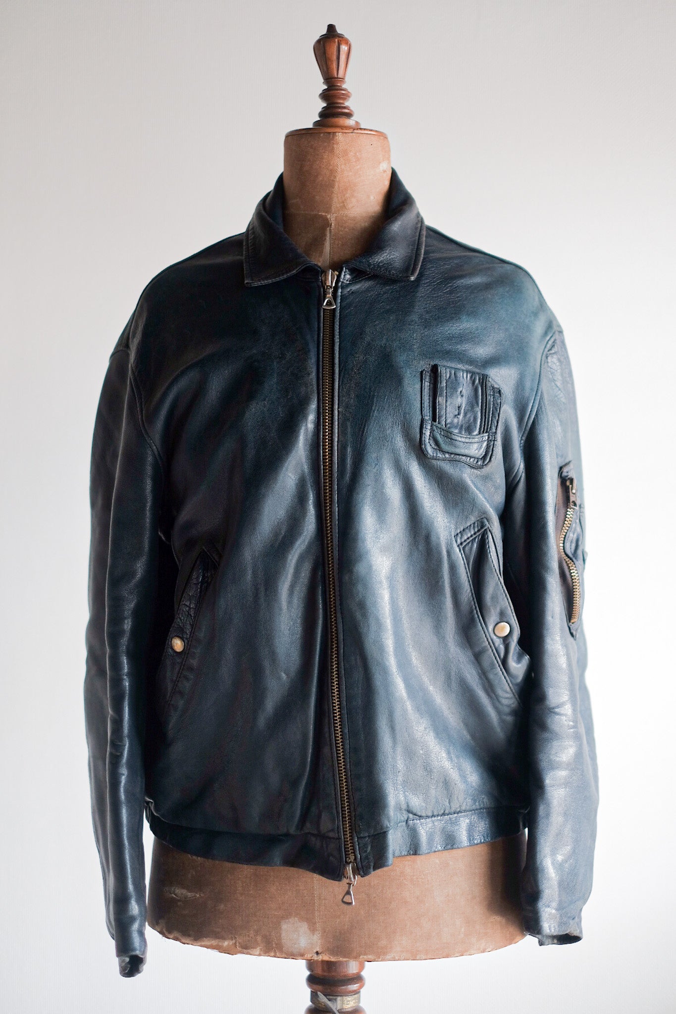 【~80's】French Air Force Pilot Leather Jacket
