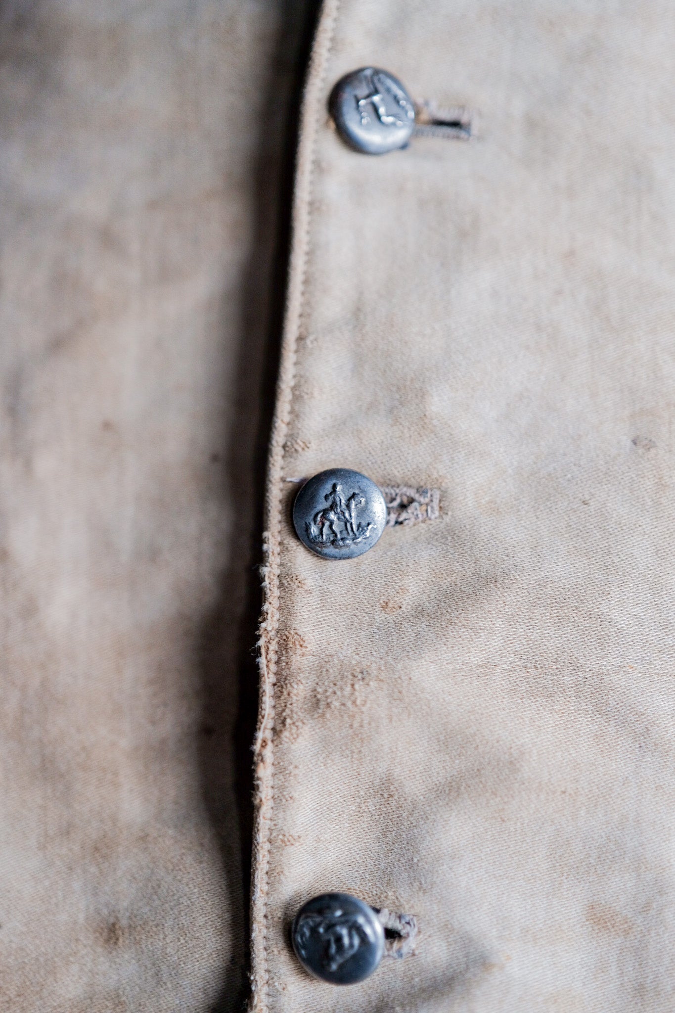 【~30's】French Vintage Moleskin Hunting Gilet
