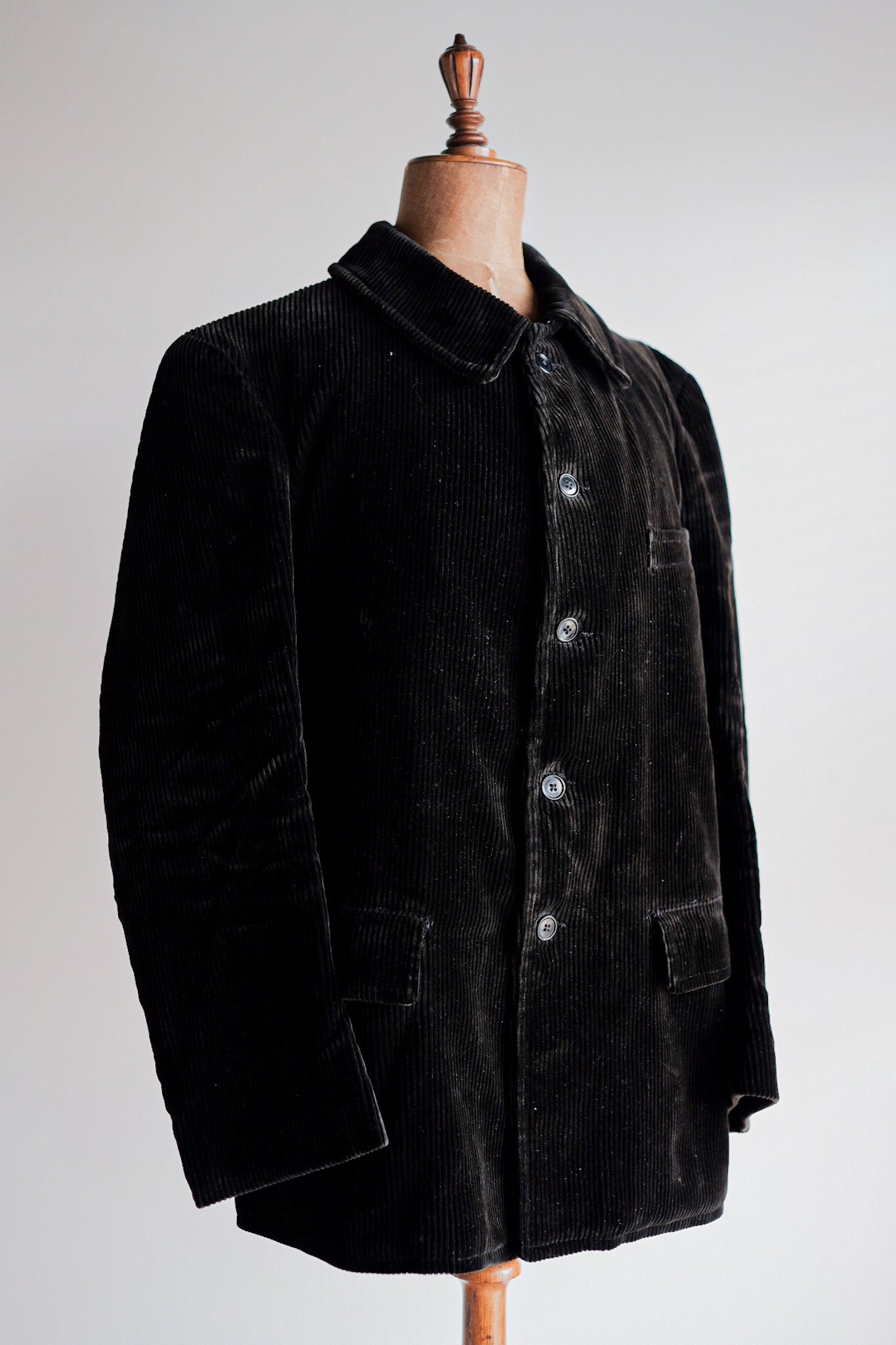 【~40's】French Vintage Black Corduroy Work Jacket