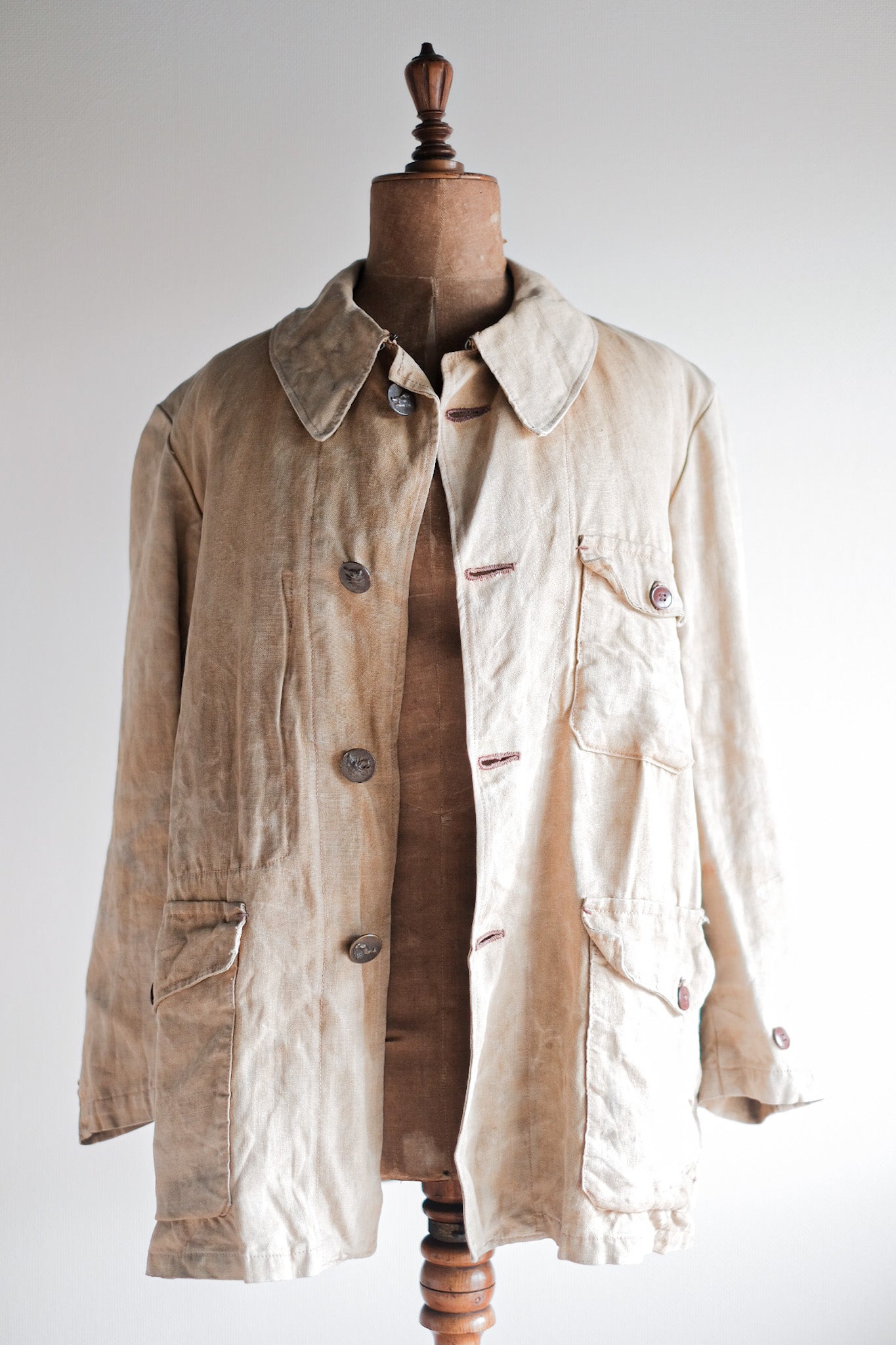 【~30's】French Vintage Linen Hunting Jacket