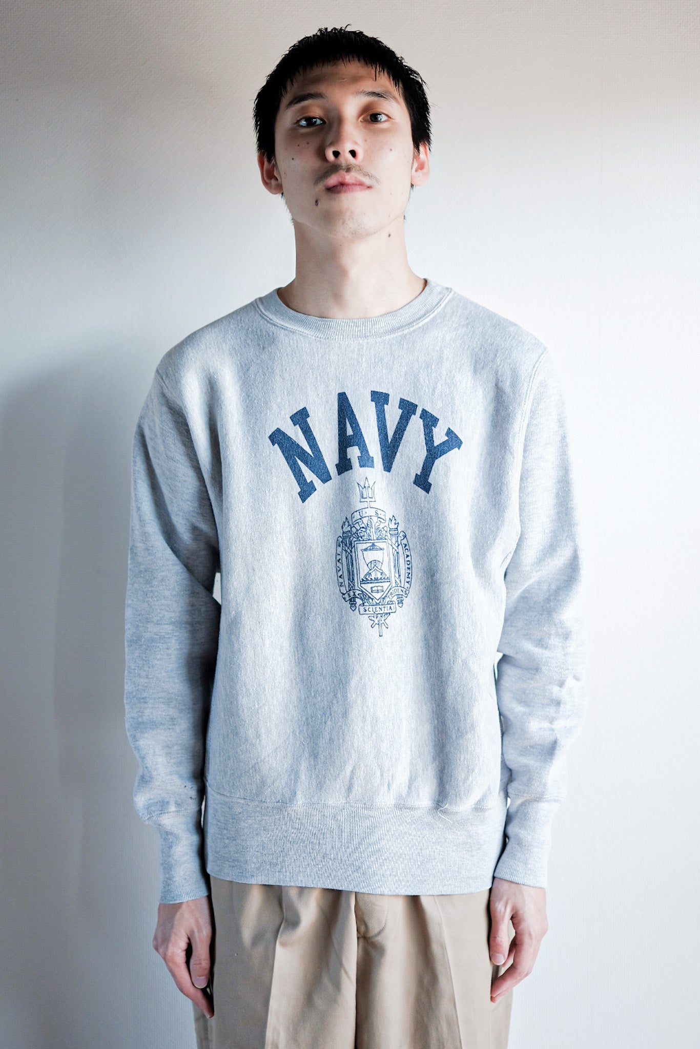 【~80's】Vintage Champion Reverse Weave Sweatshirt "USNA"
