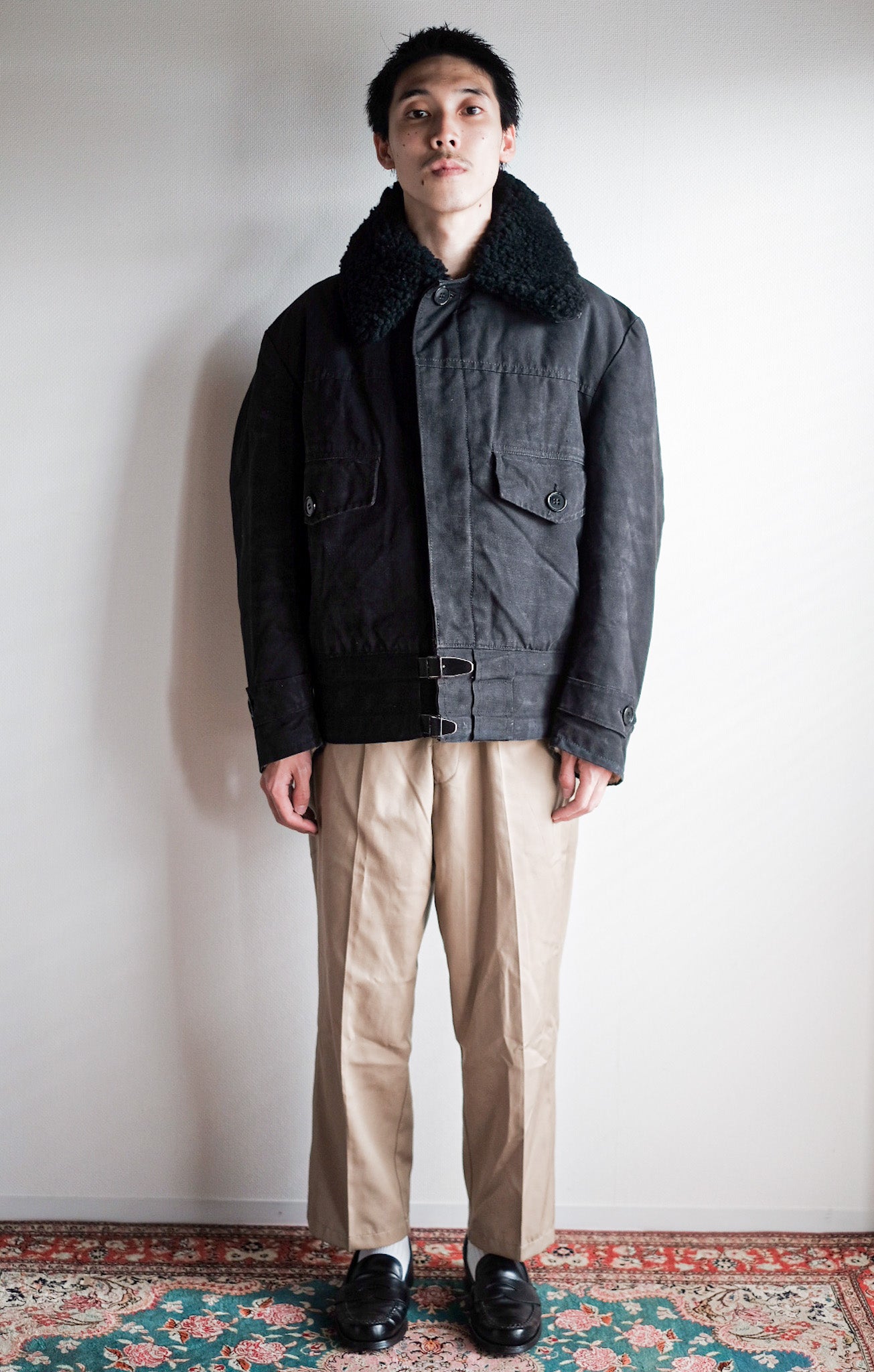 【~50’s】Swedish Army Motorcycle Jacket “Black Color”