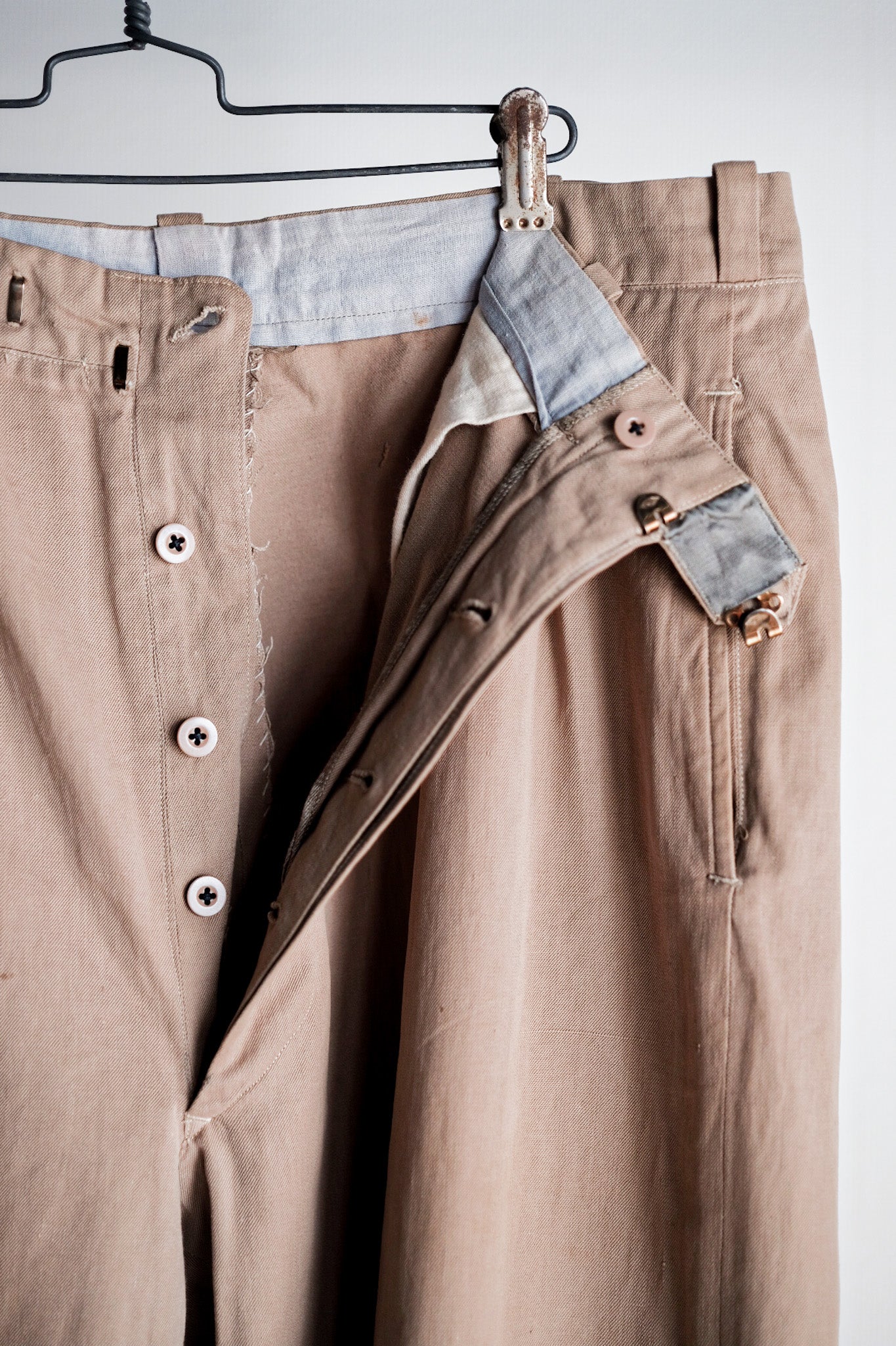 【 ~ 50's 】กางเกงขายาวผ้าฝ้ายวินเทจฝรั่งเศส