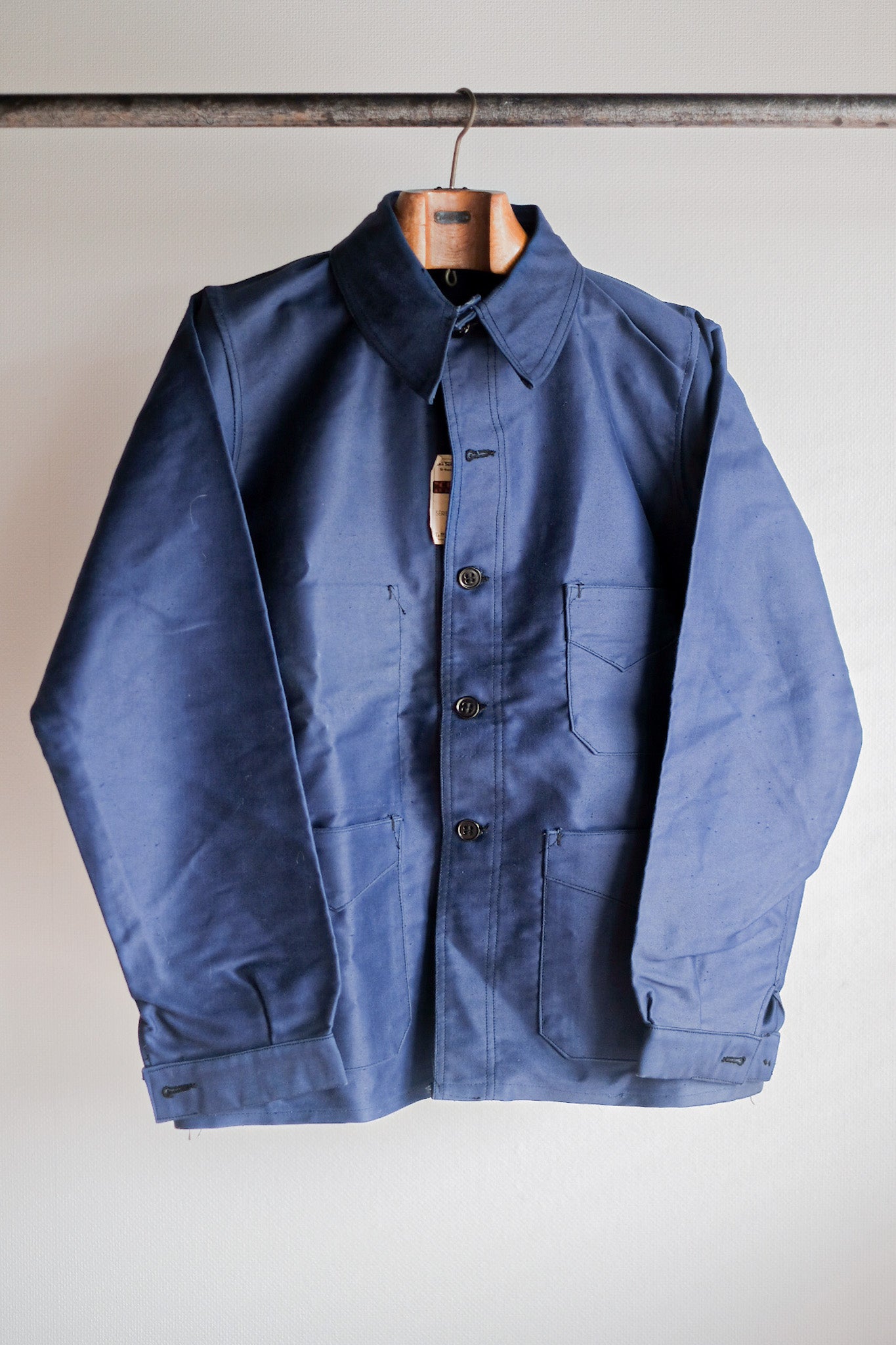【~40's】French Vintage Blue Moleskin Work Jacket "Dead Stock"