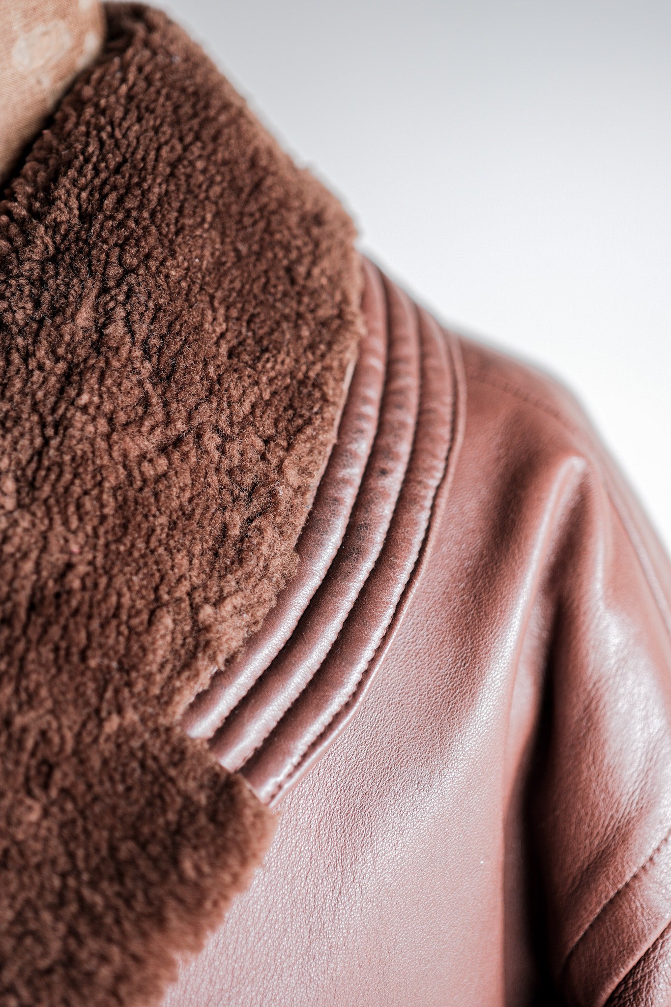 【~80's】Old Gucci Shawl Collar Leather Bomber Jacket Size.52