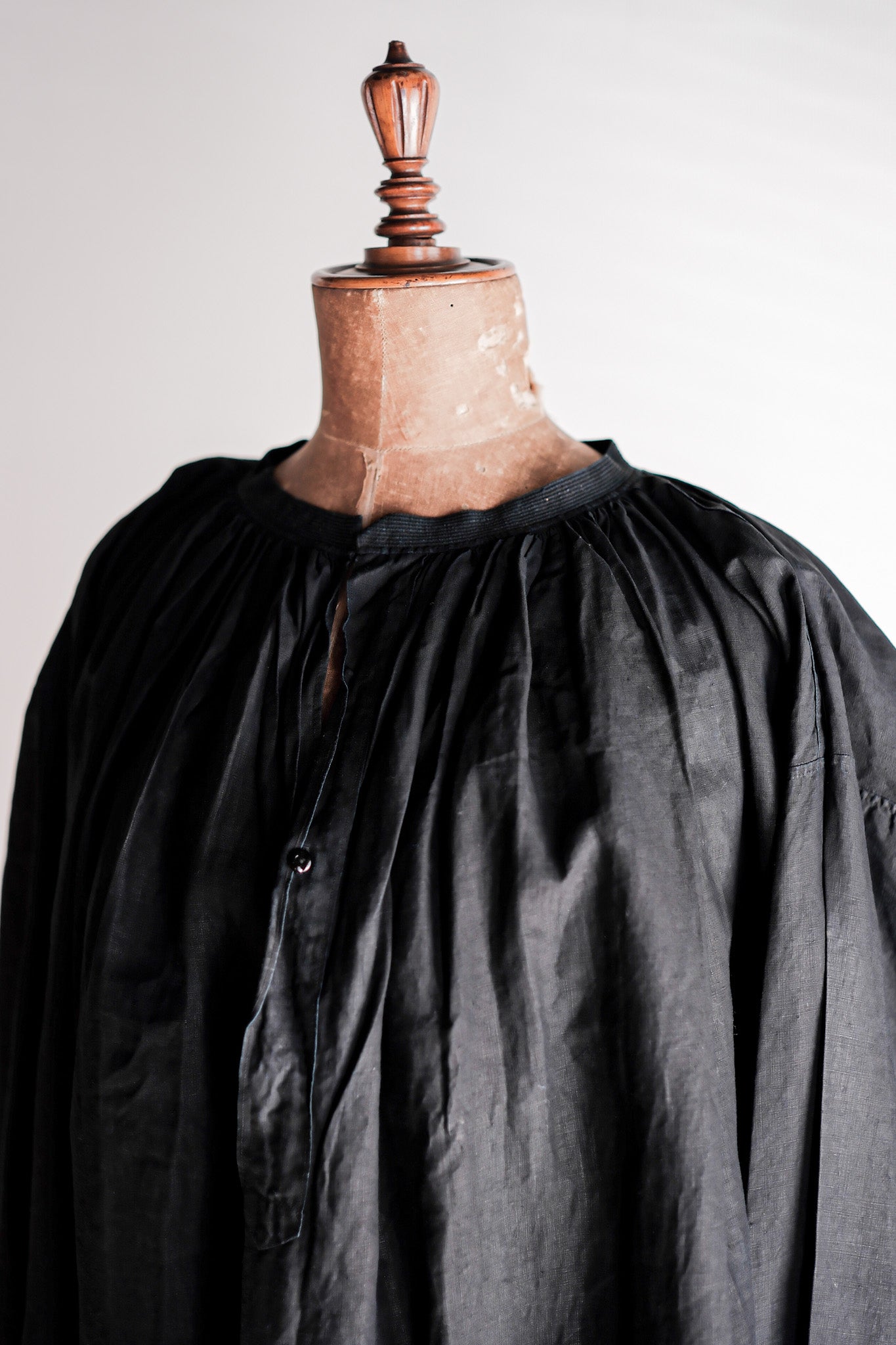 【Early 20th C】French Antique Indigo Linen Smock "Biaude"