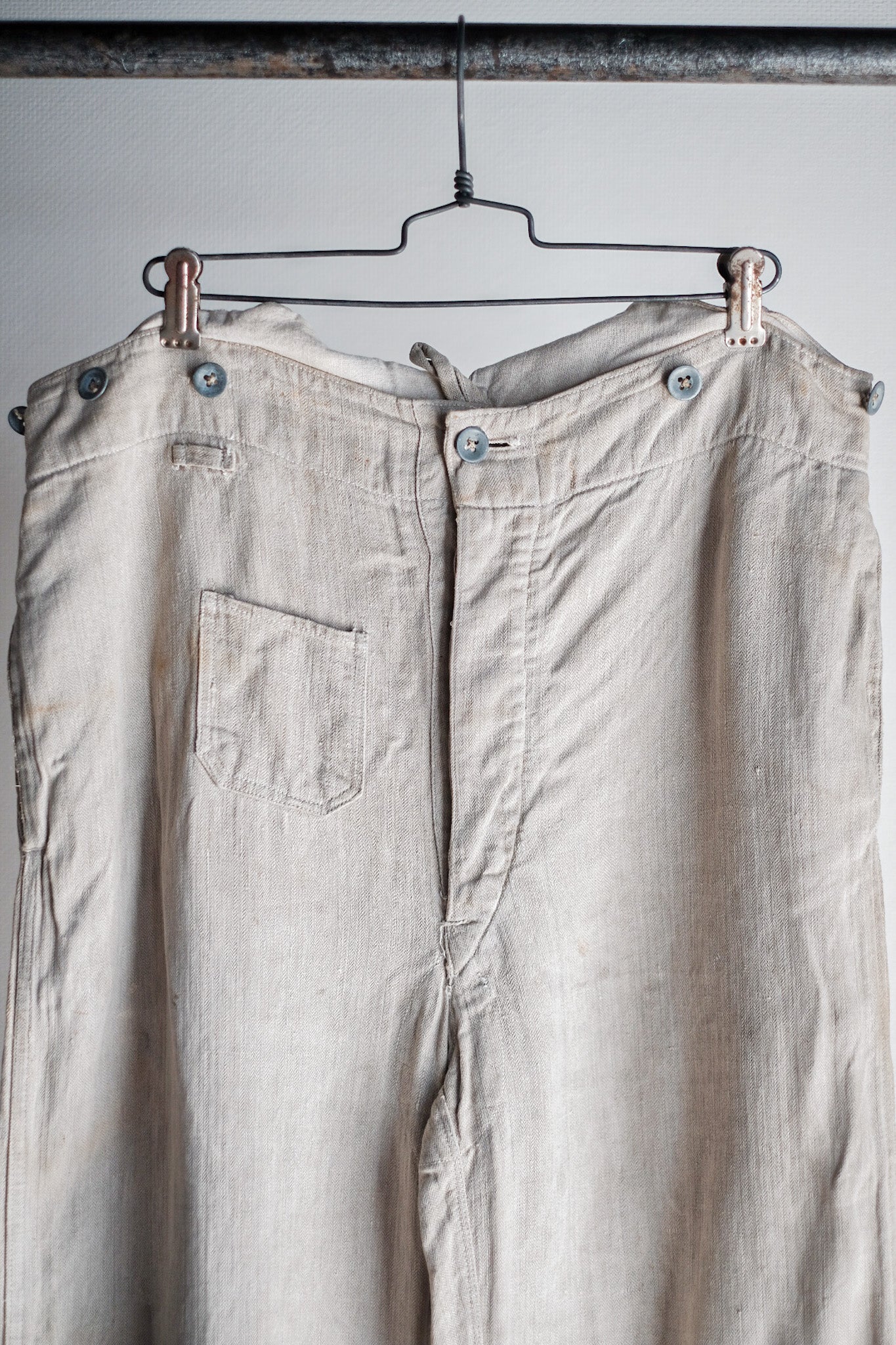【~40's】WW2 German Army Drillich HBT Linen Trousers