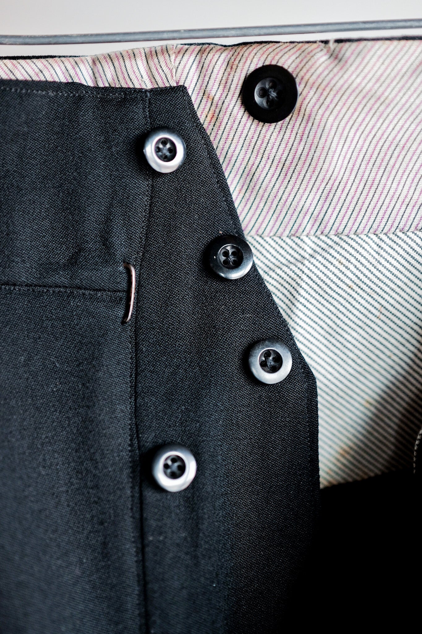 【~40's】French Vintage Black Wool Trousers