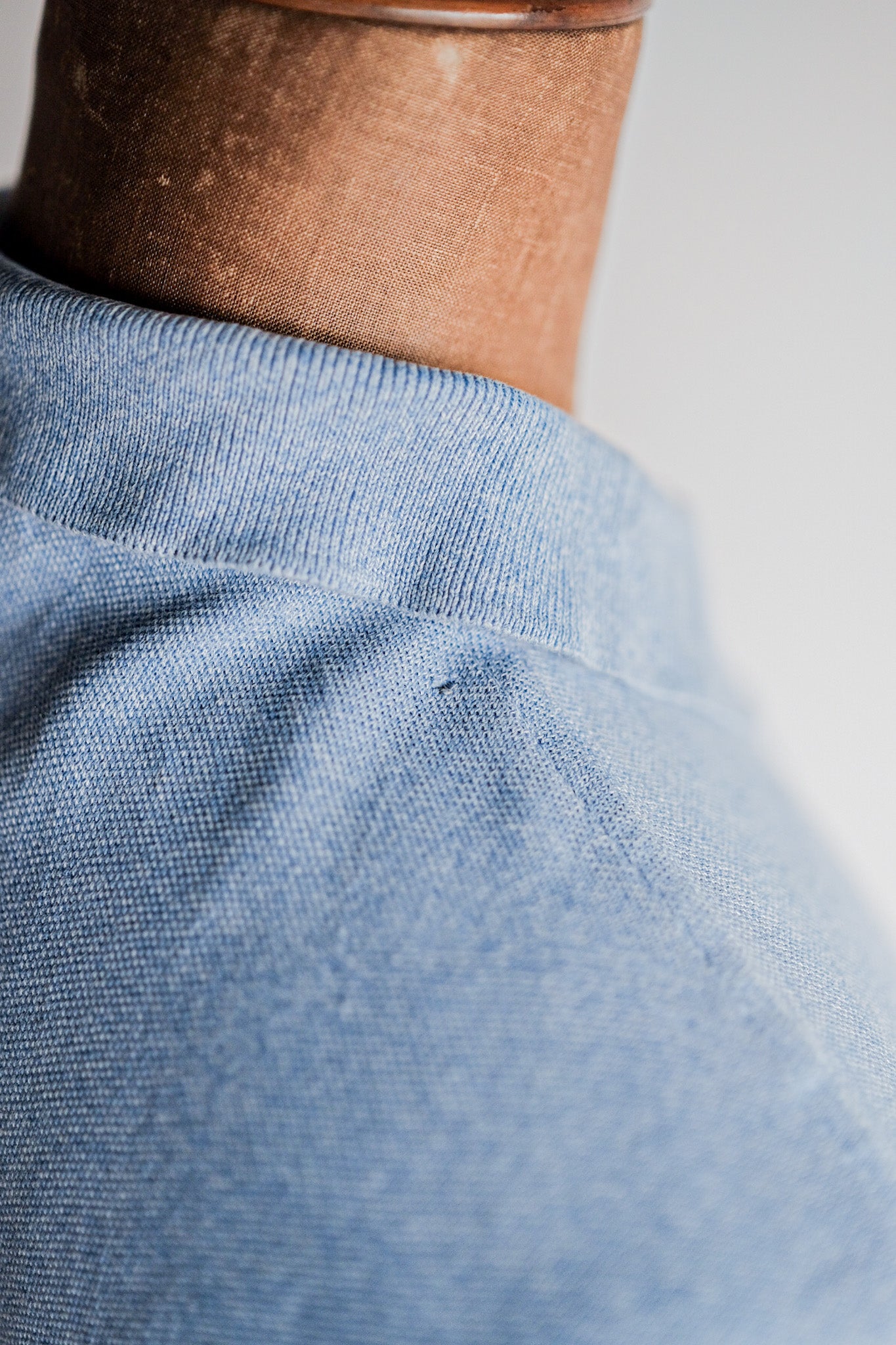 【~80's】CHEMISE LACOSTE L/S Polo Shirt Size.5 "Marbling Light Blue"