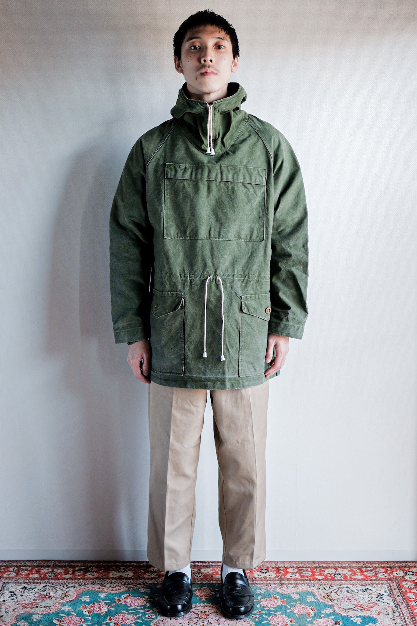 【~60's】British Vintage Green Cotton Smock "Blacks Of Greenock"