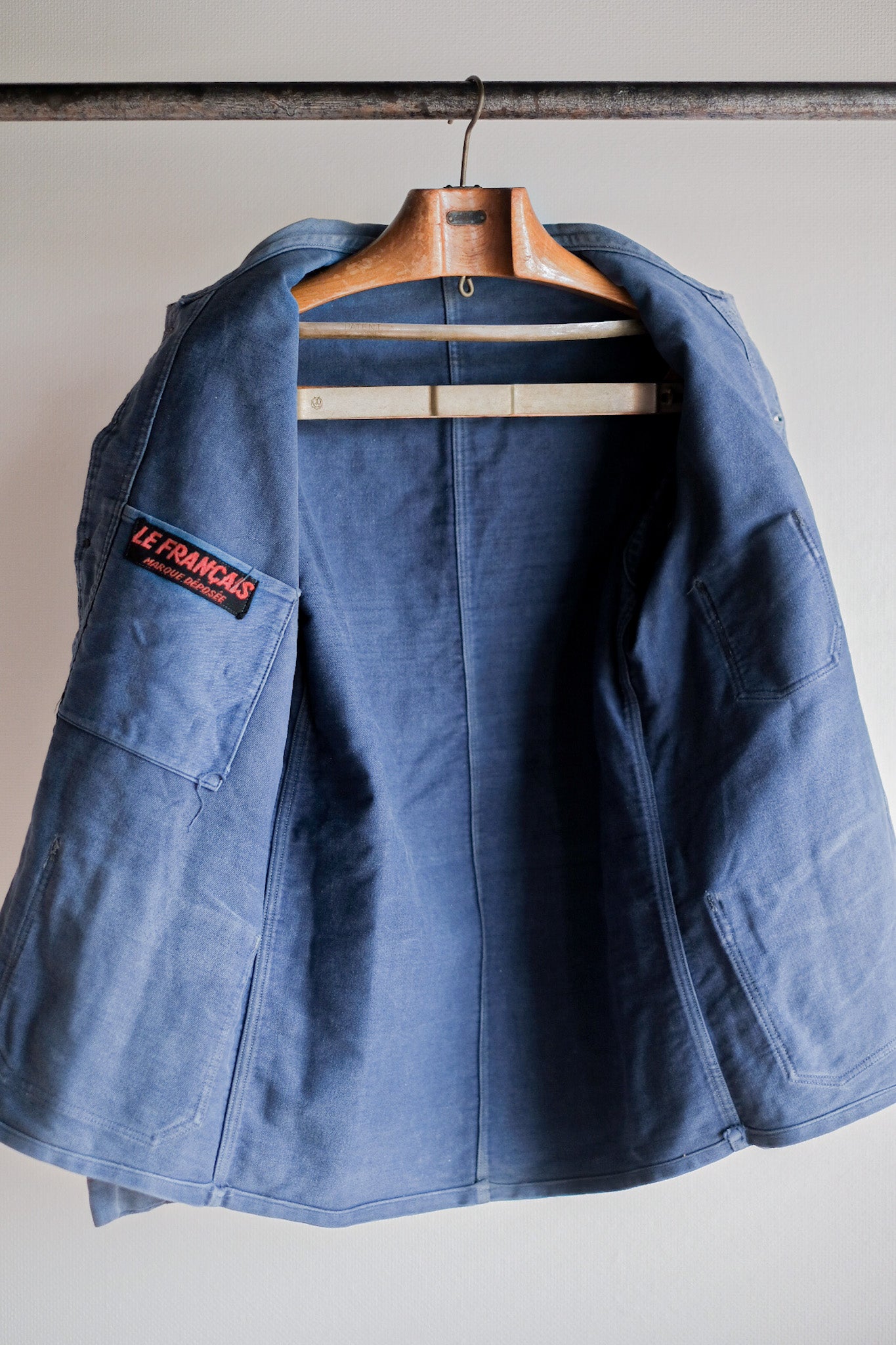 【~40's】French Vintage Blue Moleskin Work Jacket