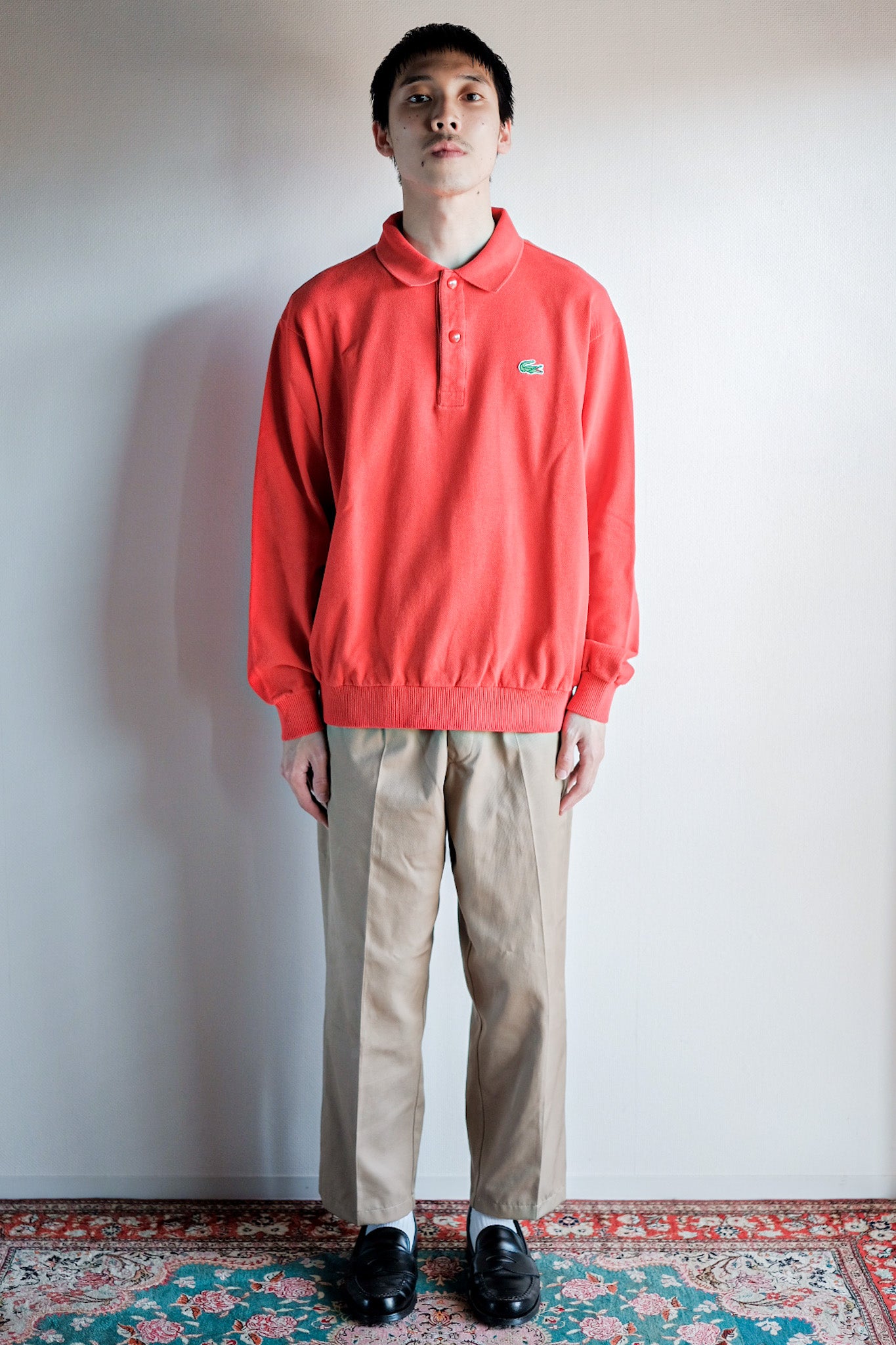 【~70's】CHEMISE LACOSTE L/S Polo Sweatshirt Size.4 "Orange"