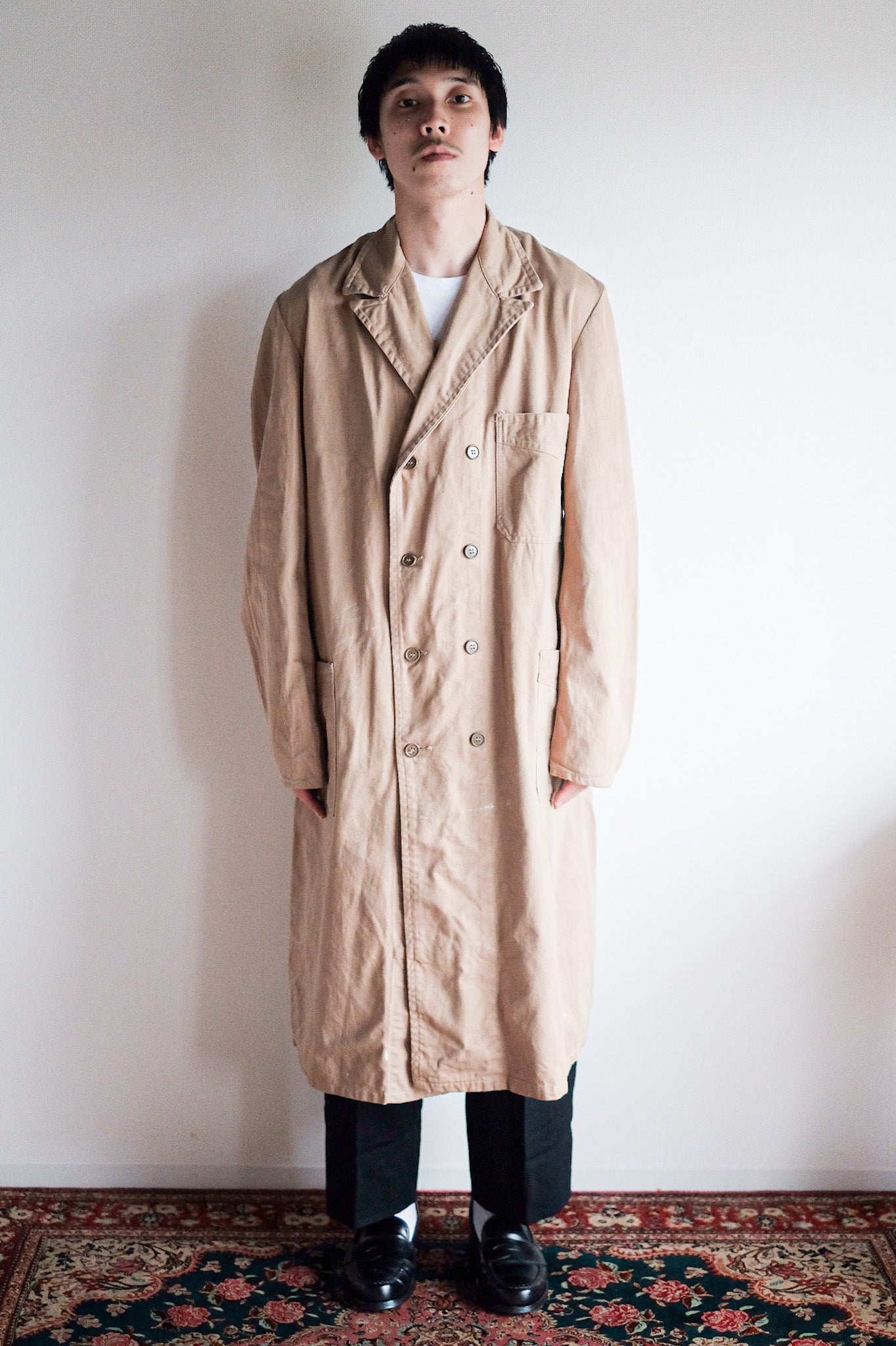 【~50's】Dutch Vintage Double Breasted Cotton Work Coat