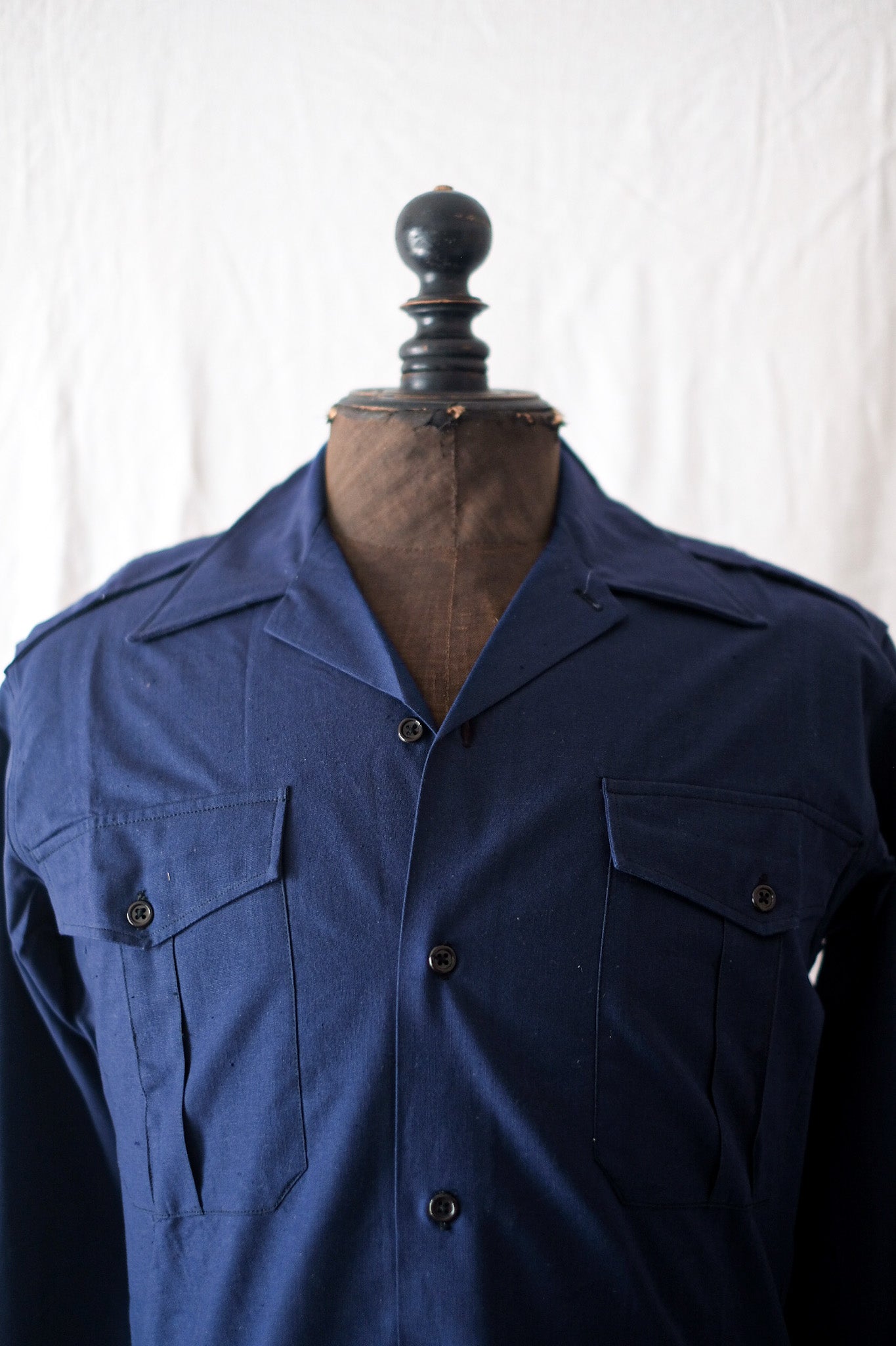 【~50's】French Army M48 Indigo Metis Shirt "Dead Stock"