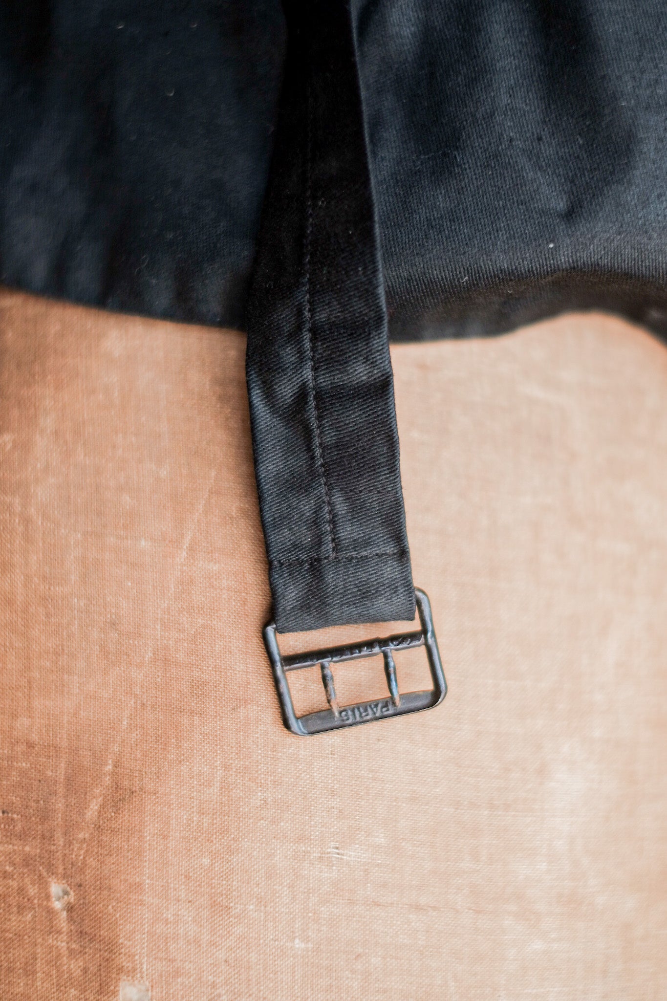 【~40's】French Vintage Gray Wool Striped Work Gilet